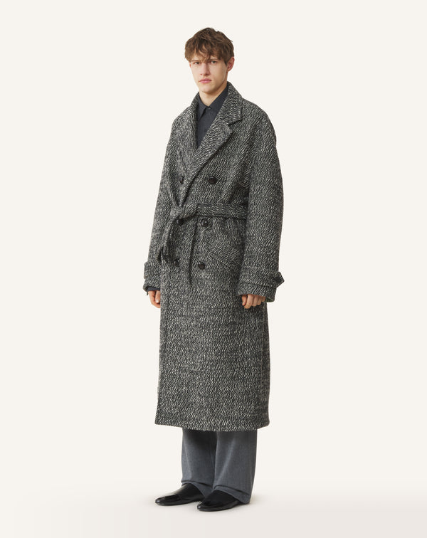 Lanvin Loose-Fit Trench Coat in Textured Wool — photo 4