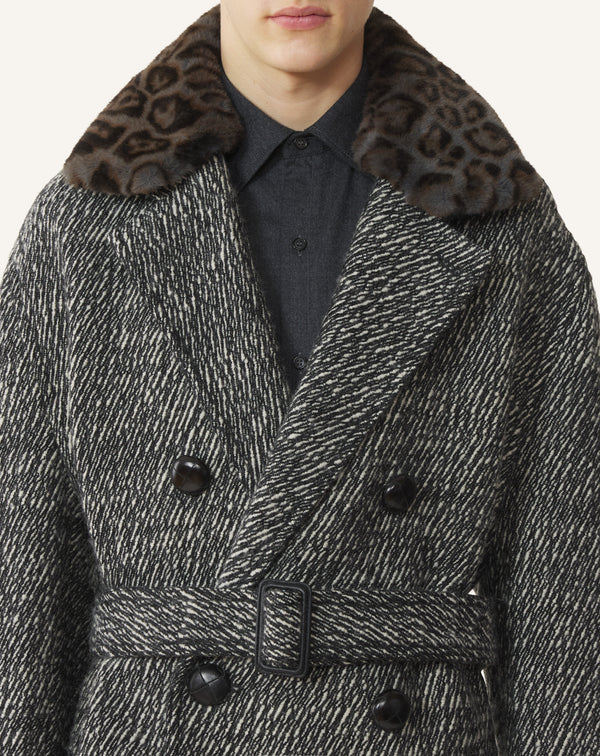 Lanvin Loose-Fit Trench Coat in Textured Wool — photo 6