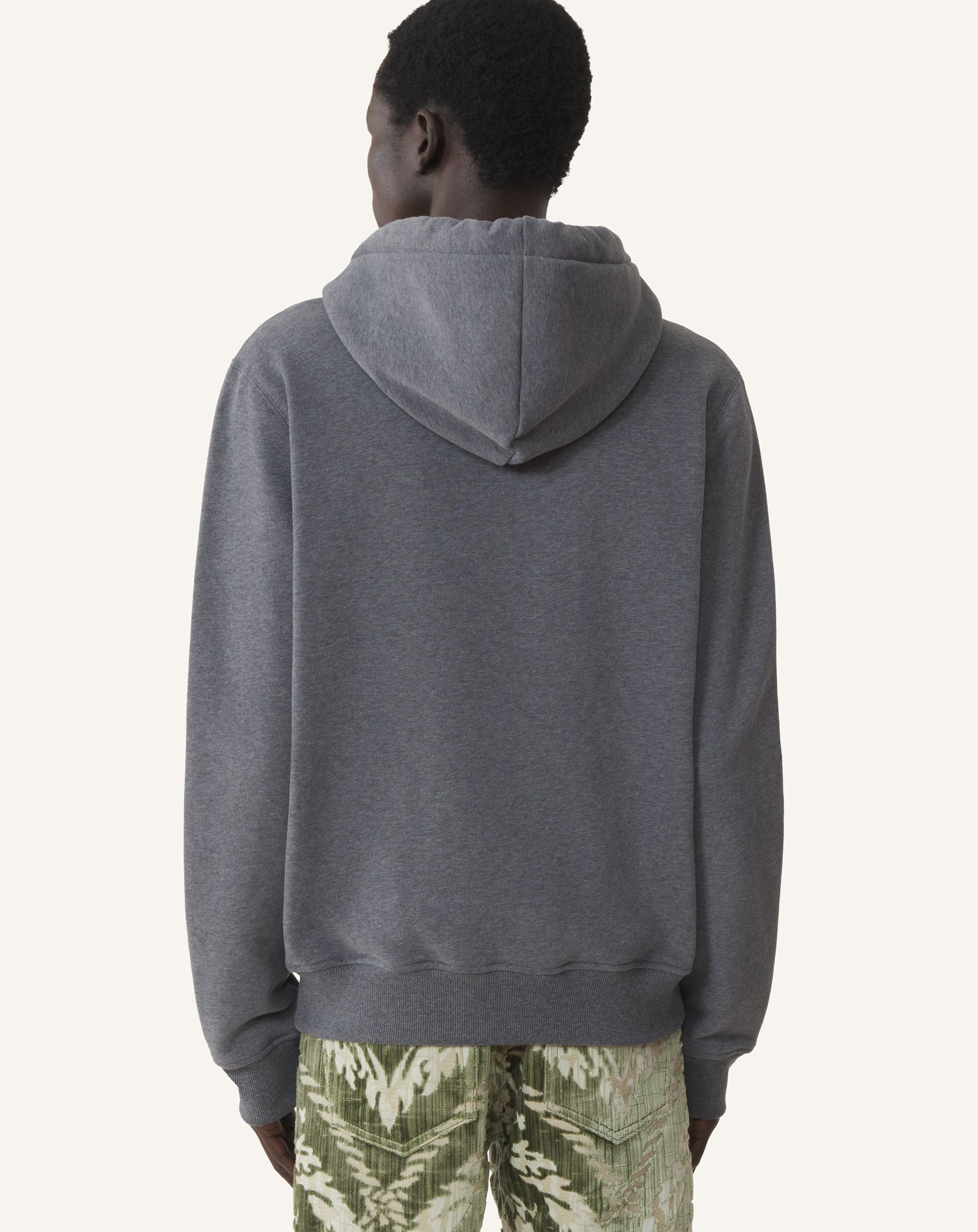 BLACK LANVIN RIBBON ZIP-UP HOODIE IN COTTON AND CASHMERE