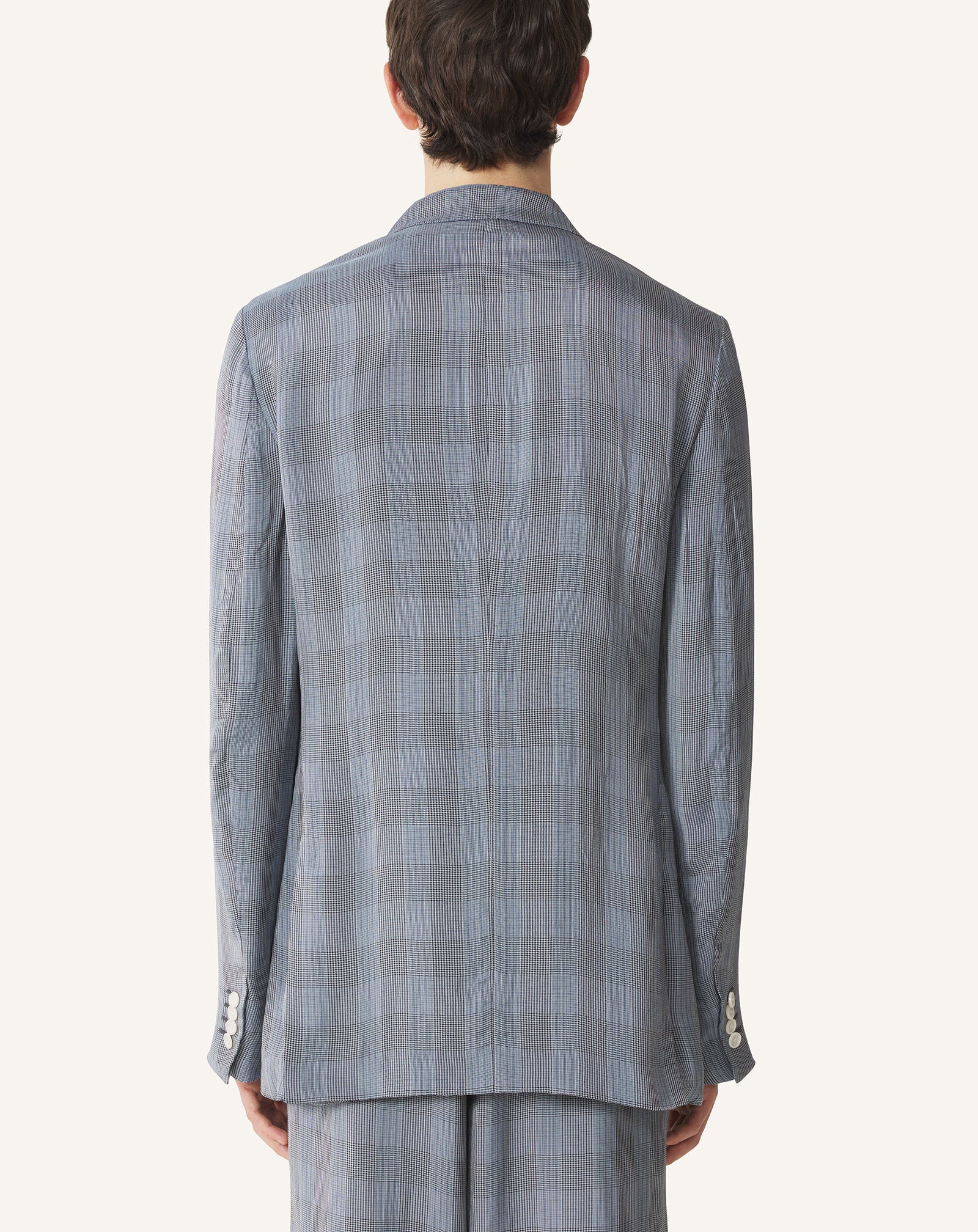 BLACK DOUBLE-BREASTED JACKET IN VISCOSE