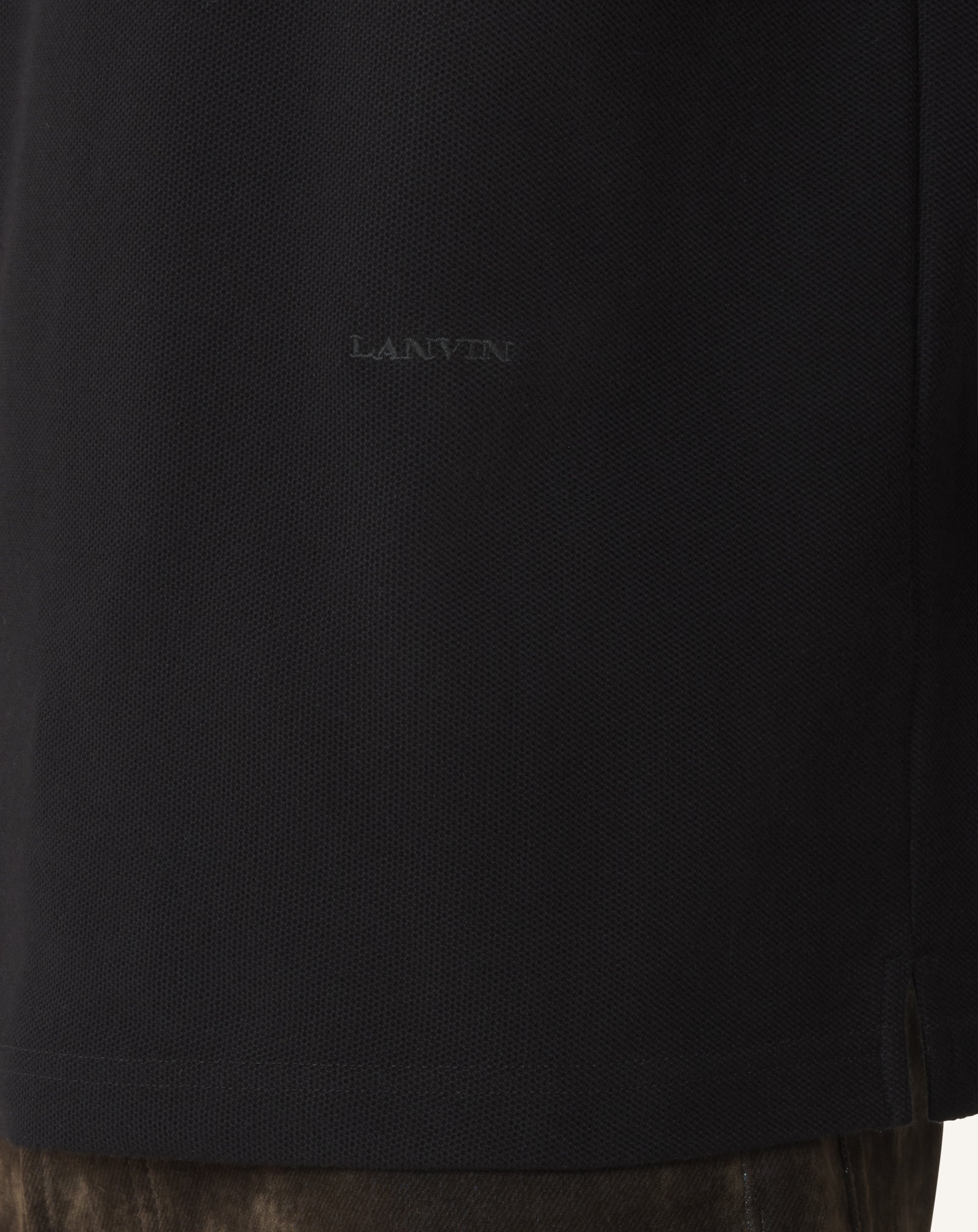BLACK POLO SHIRT IN PIQUE COTTON