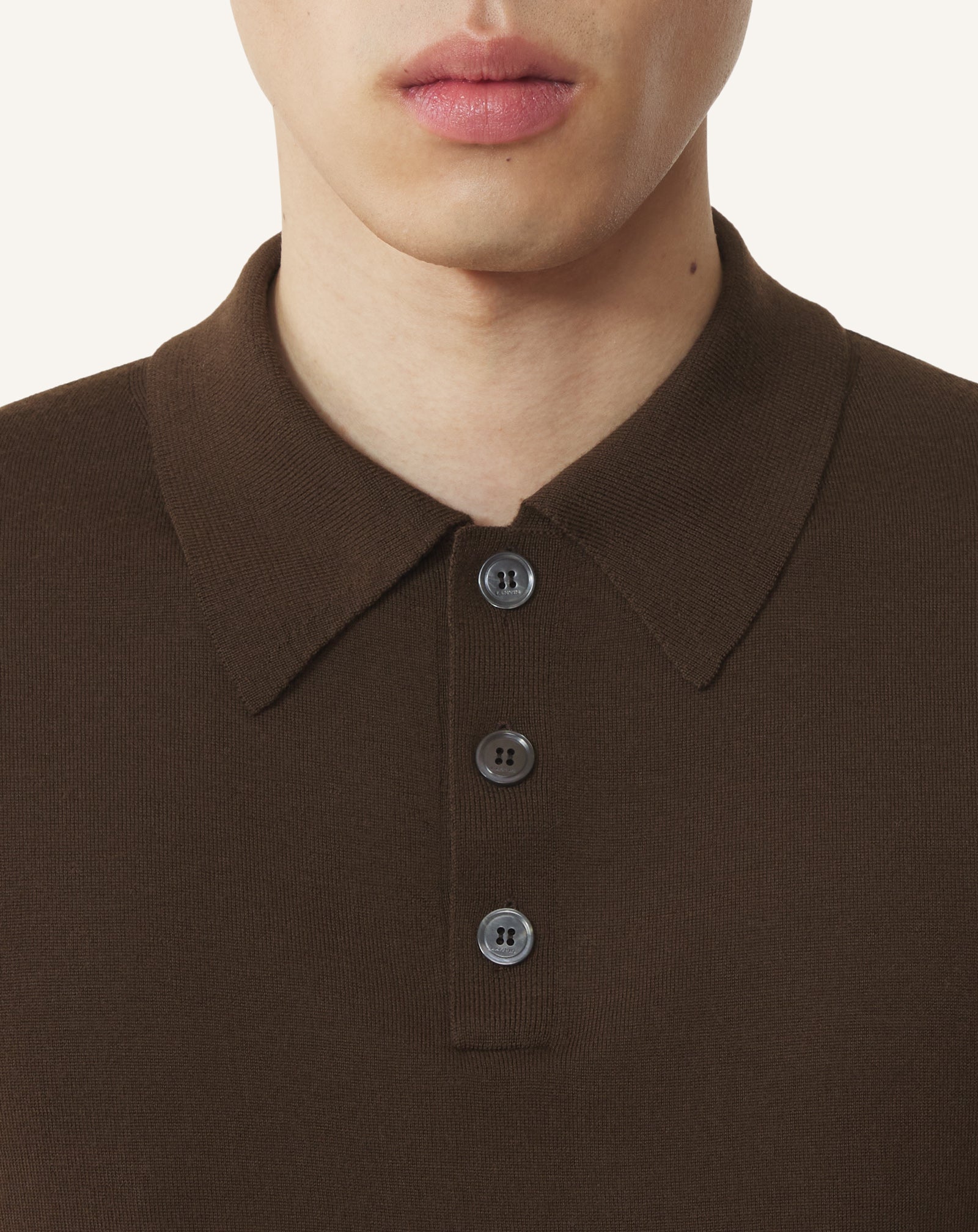BLACK CLASSIC POLO SHIRT IN MERINO WOOL
