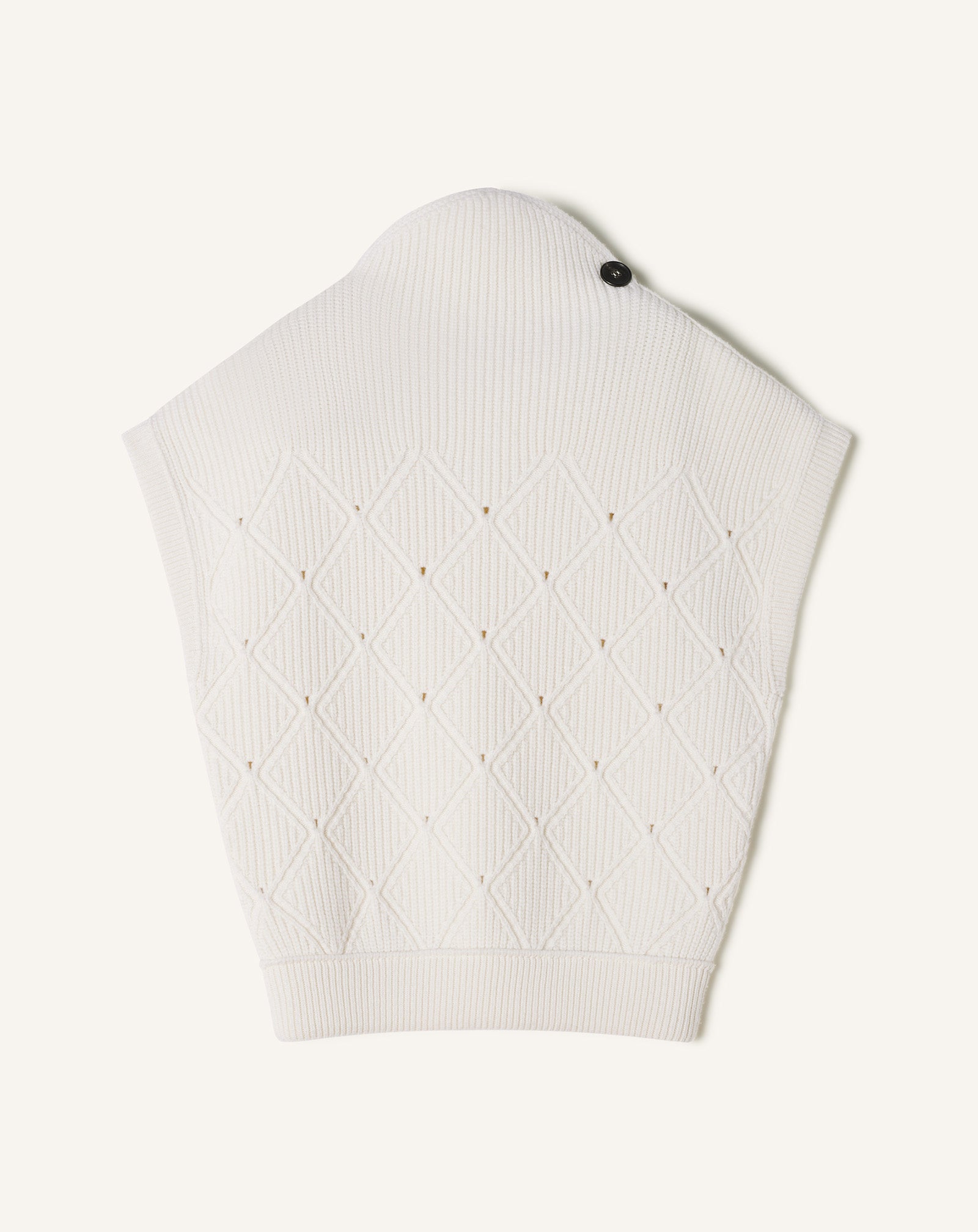 SLEEVELESS DIAMOND DETAIL WOOL SWEATER