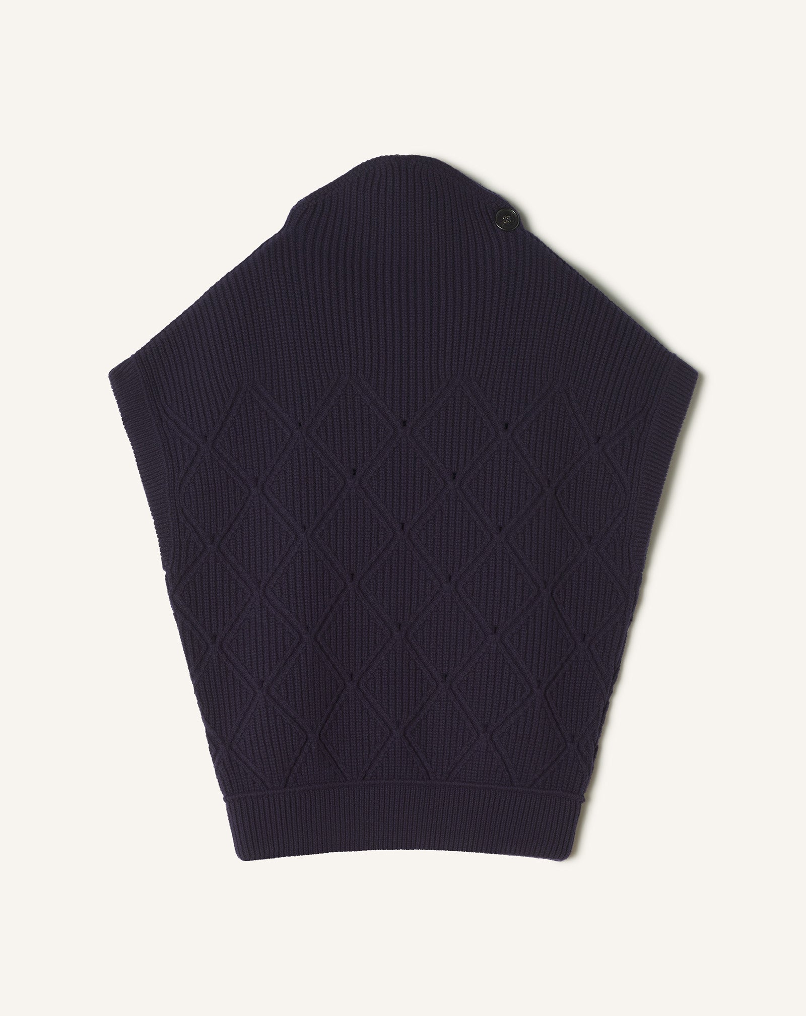 SLEEVELESS DIAMOND DETAIL WOOL SWEATER