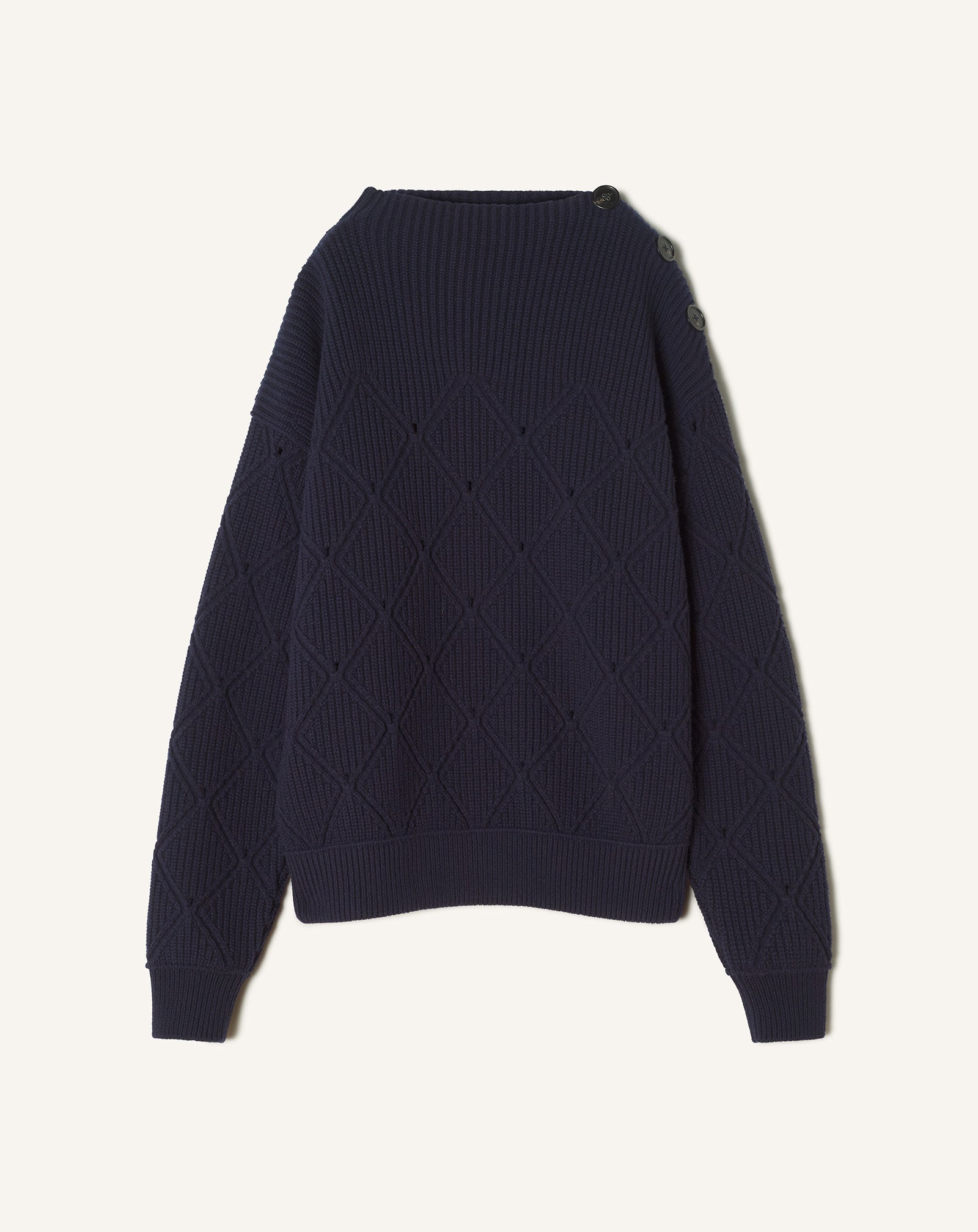 DIAMOND DETAIL WOOL PULLOVER SWEATER