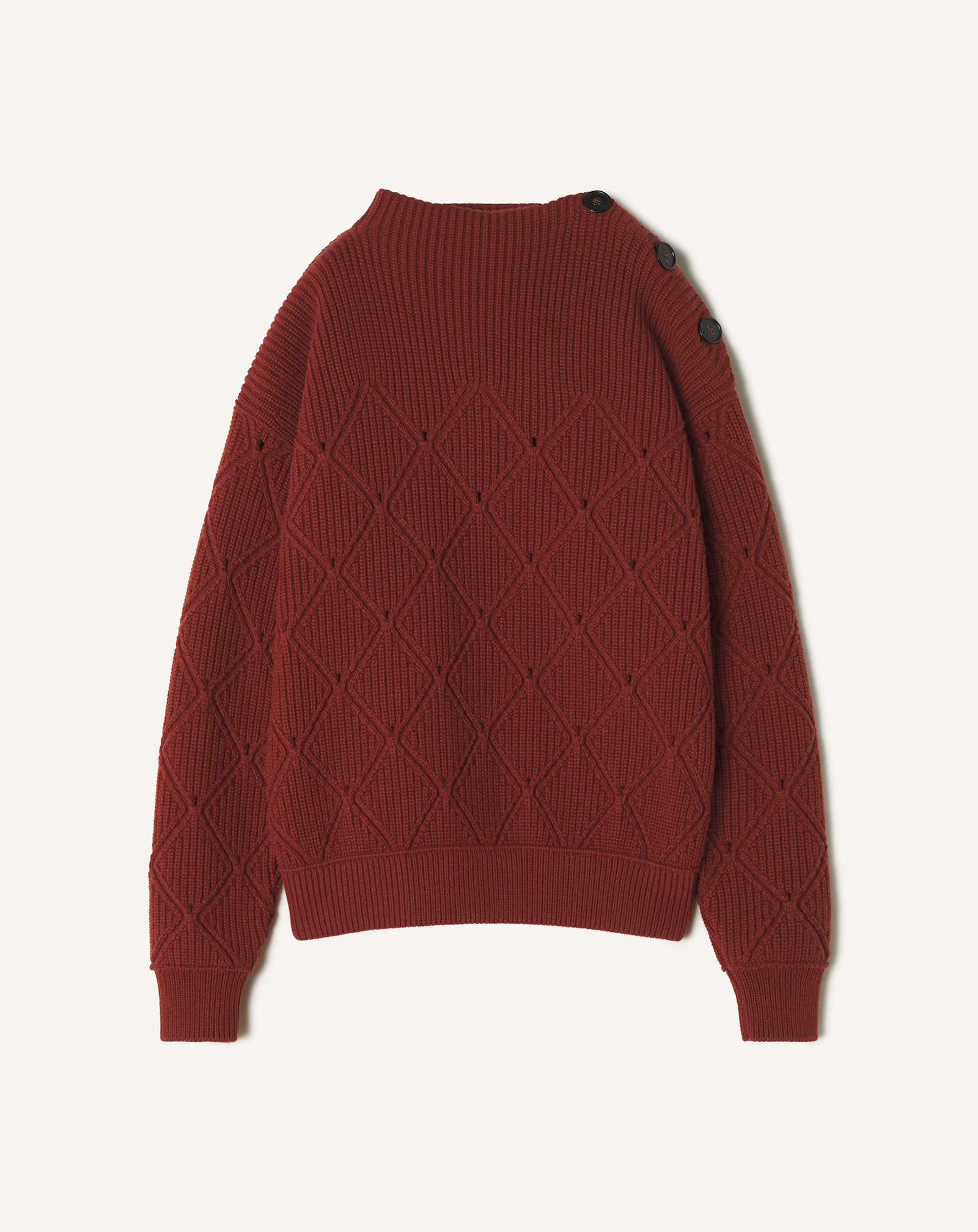 DIAMOND DETAIL WOOL PULLOVER SWEATER