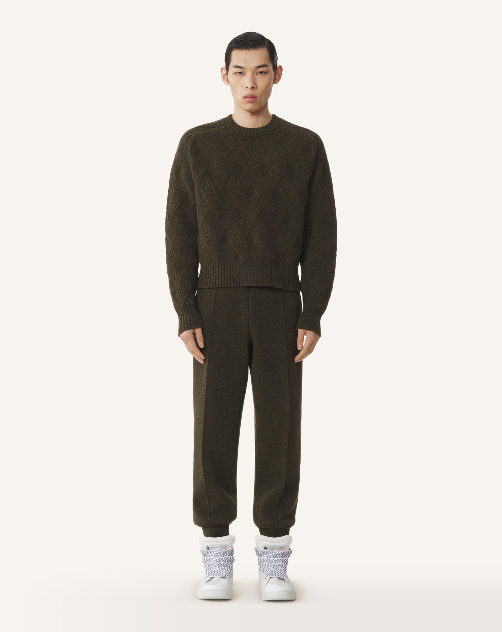 CABLE-KNIT WOOL SWEATER