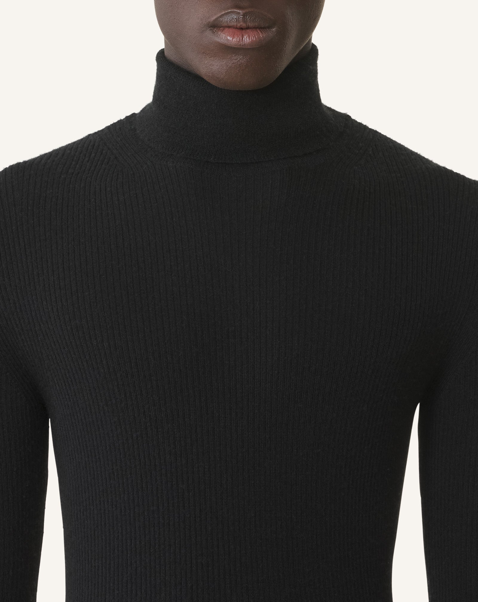 MERINO WOOL AND SILK TURTLENECK SWEATER