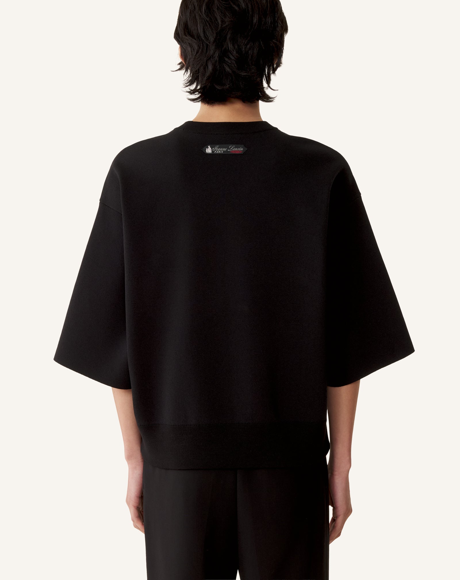 Grey Loose-fit T-shirt In Silk And Cotton Jacquard | Lanvin