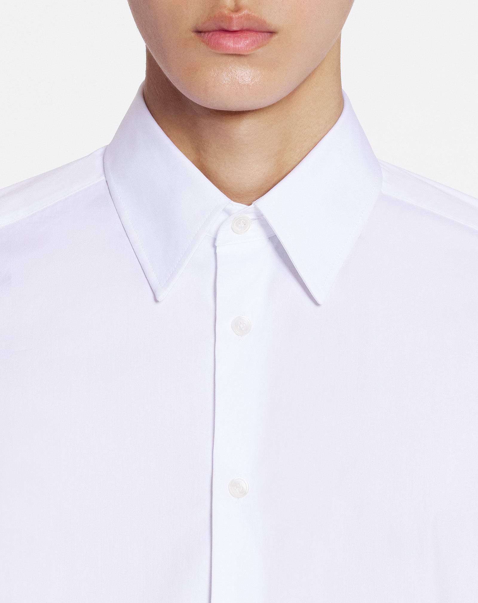 lanvin dress shirt LANVIN Paris Button Up Dress Shirt Men Size 16 (32-33) White Multi Color Striped