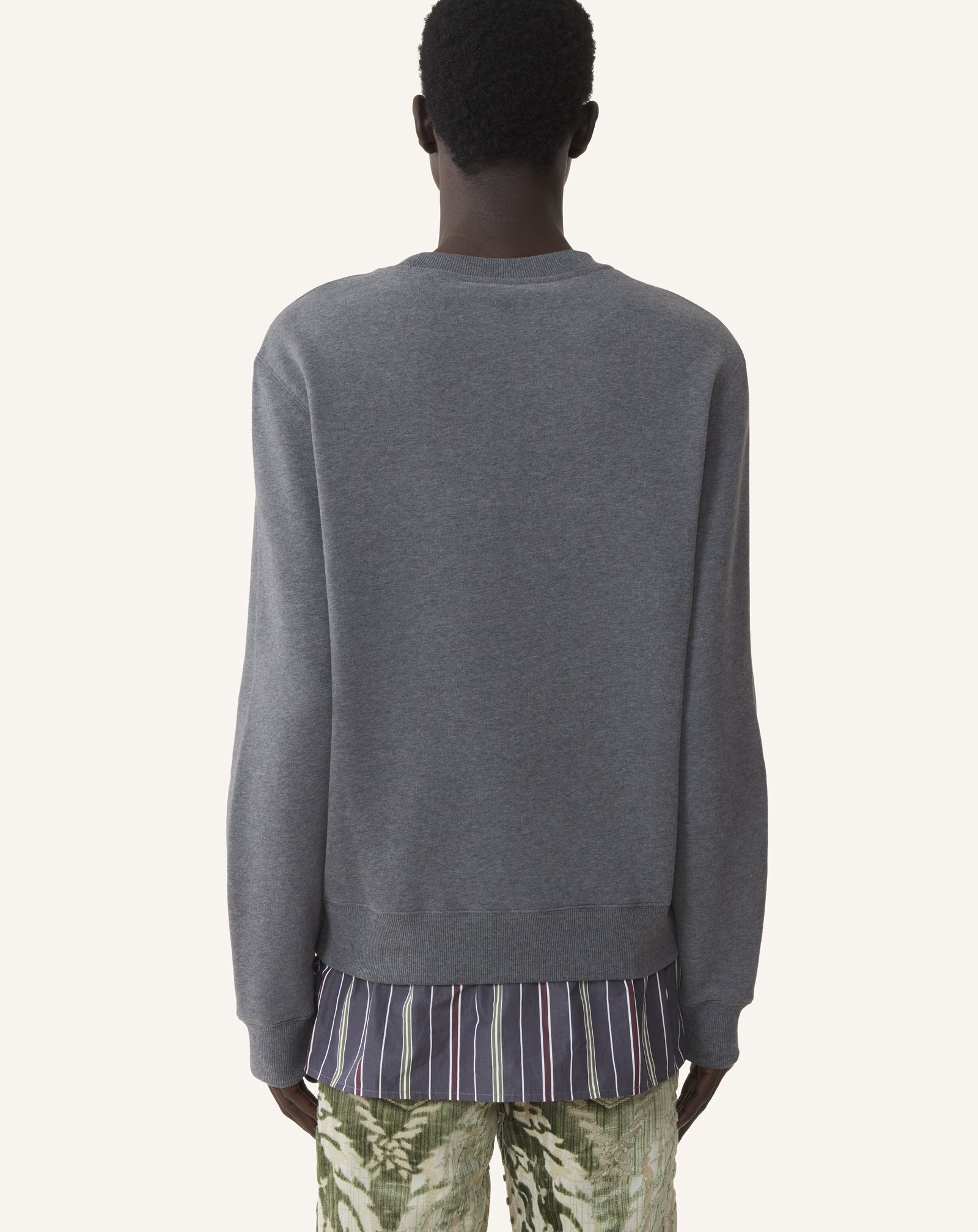 BLACK LAYERED SWEATSHIRT IN COTTON AND CASHMERE