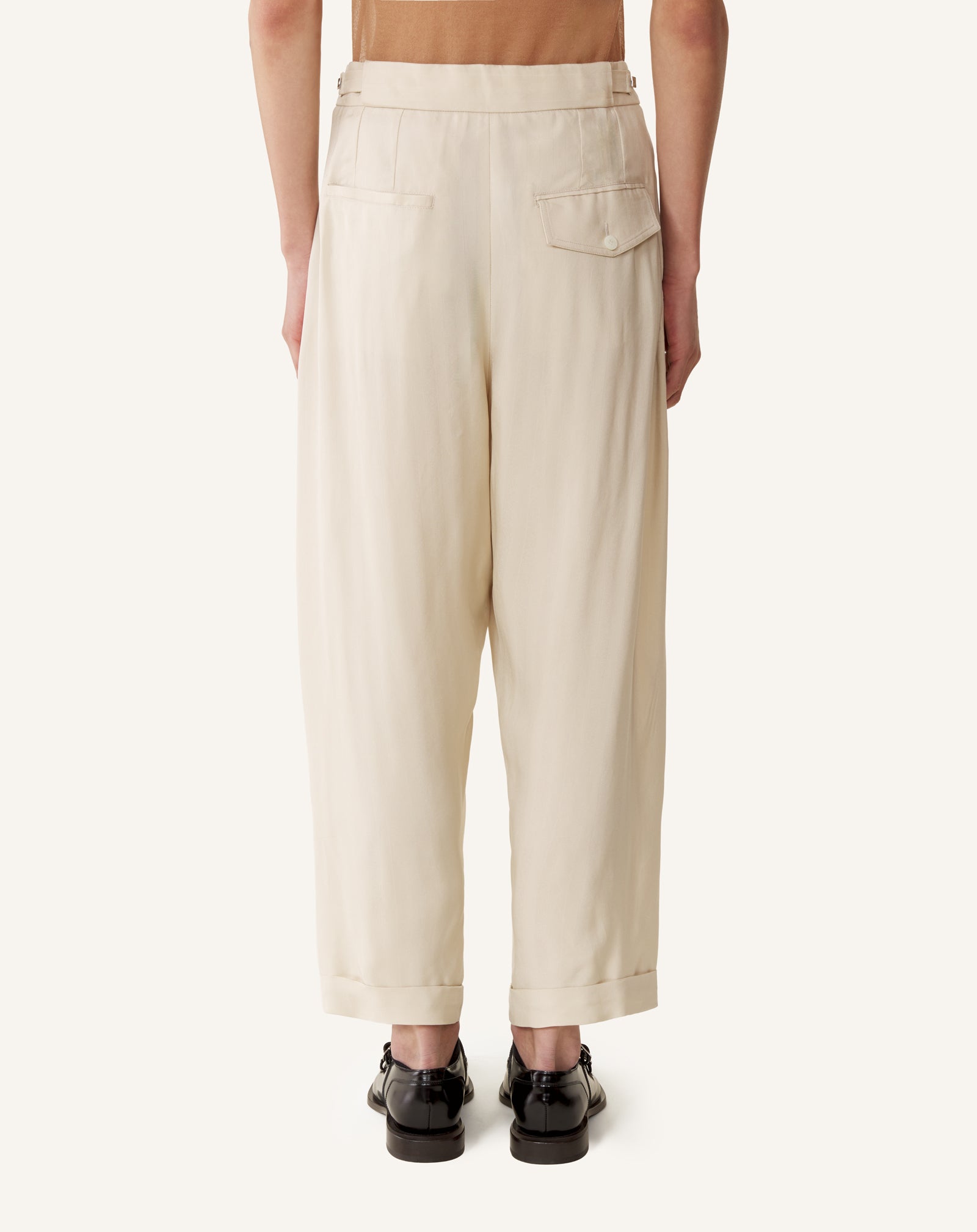 WHITE LOOSE-FIT PANTS IN VISCOSE