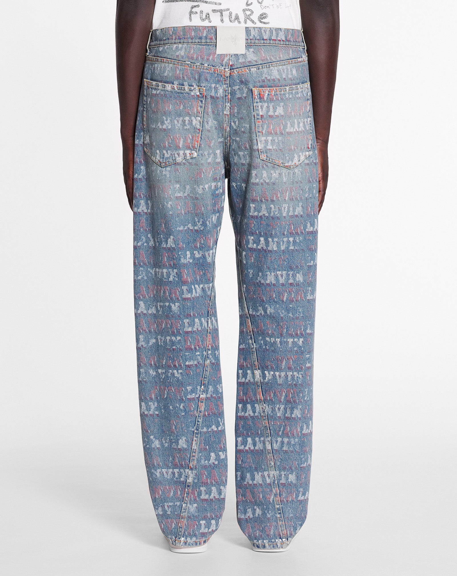 Lanvin x future straight fit printed pants for men