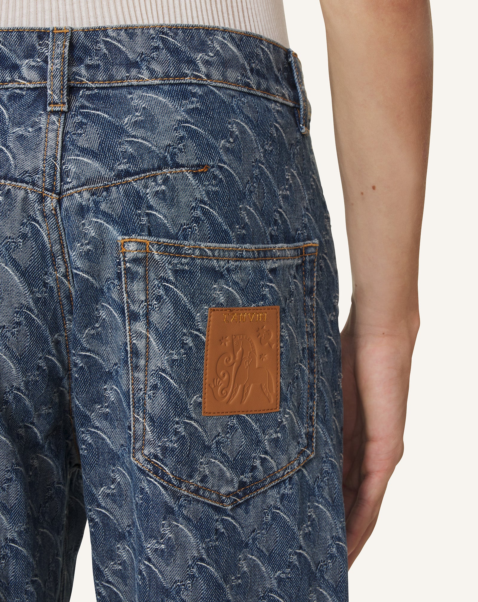 LUNAR YEAR JACQUARD DENIM PANTS