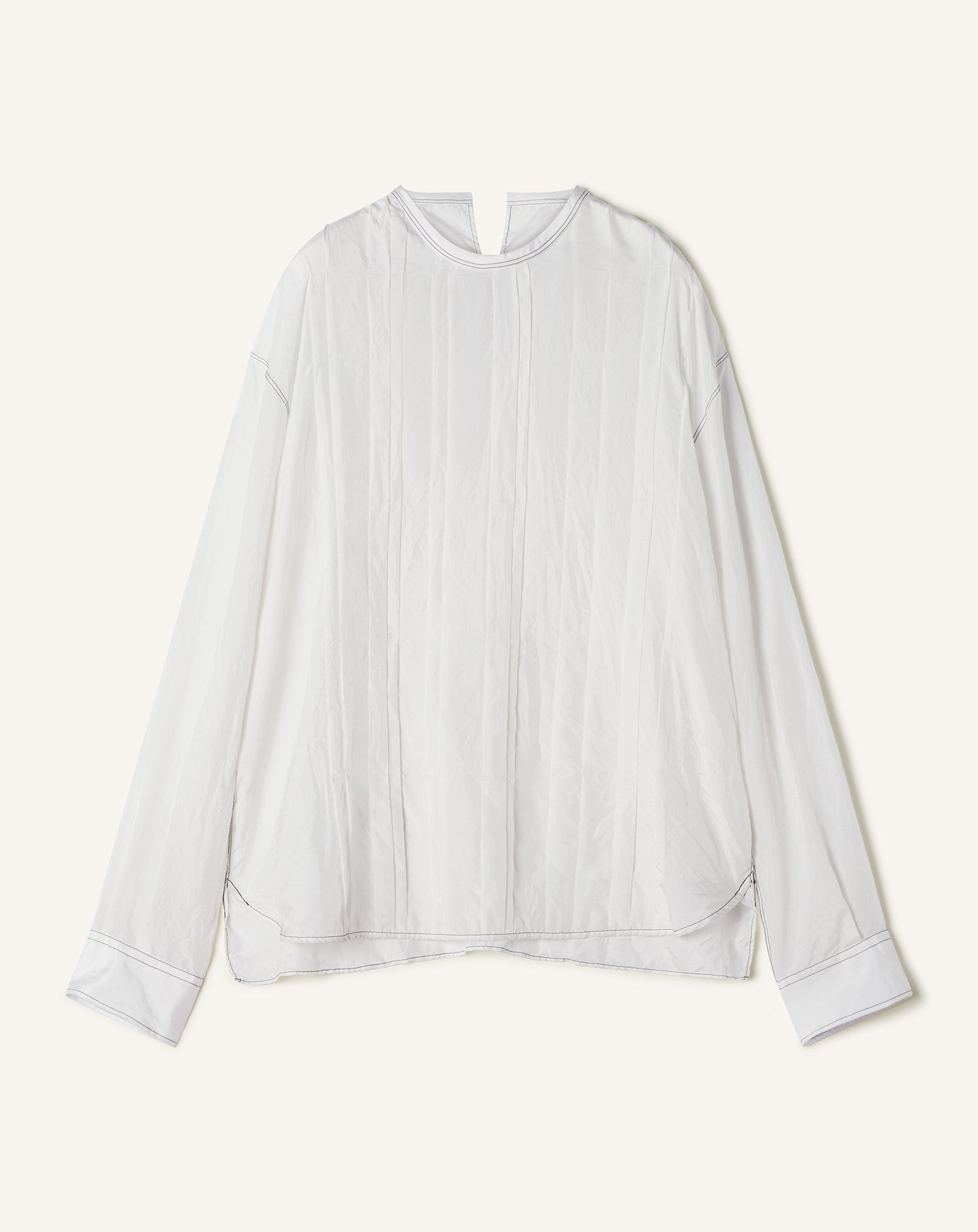 LONG-SLEEVE PLEATED TOP