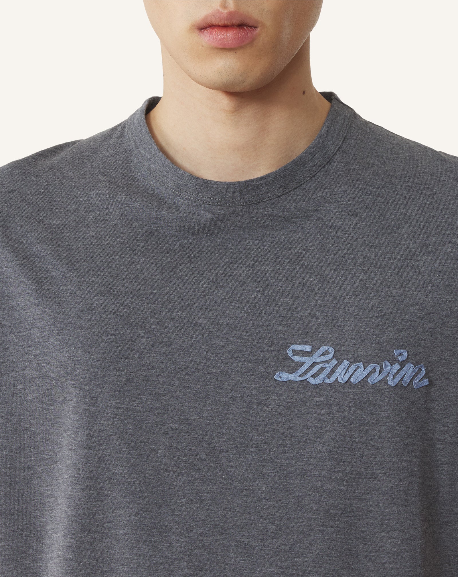BLACK LANVIN SMALL RIBBON COTTON T-SHIRT