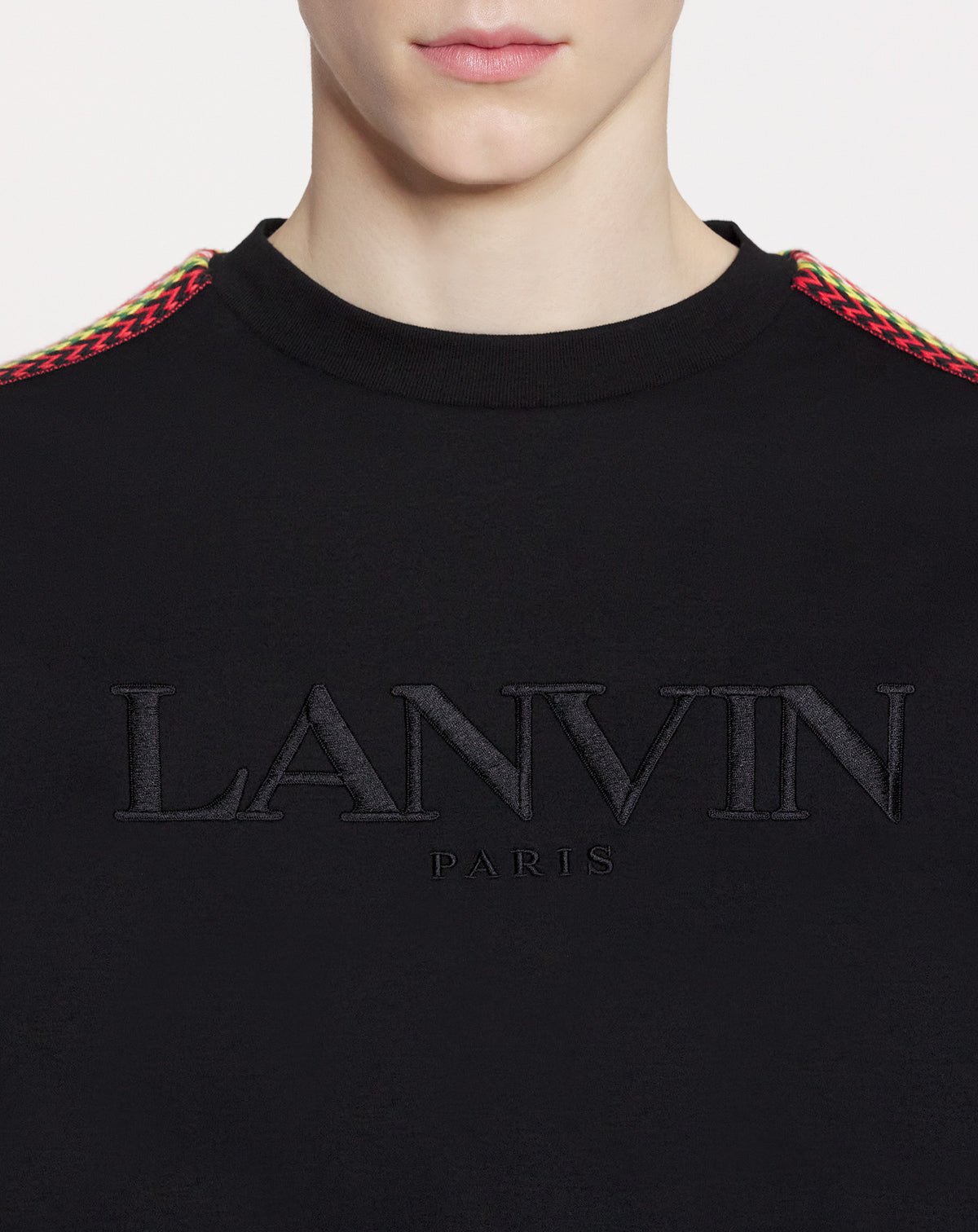 OVERSIZED EMBROIDERED LANVIN SIDE CURB T-SHIRT