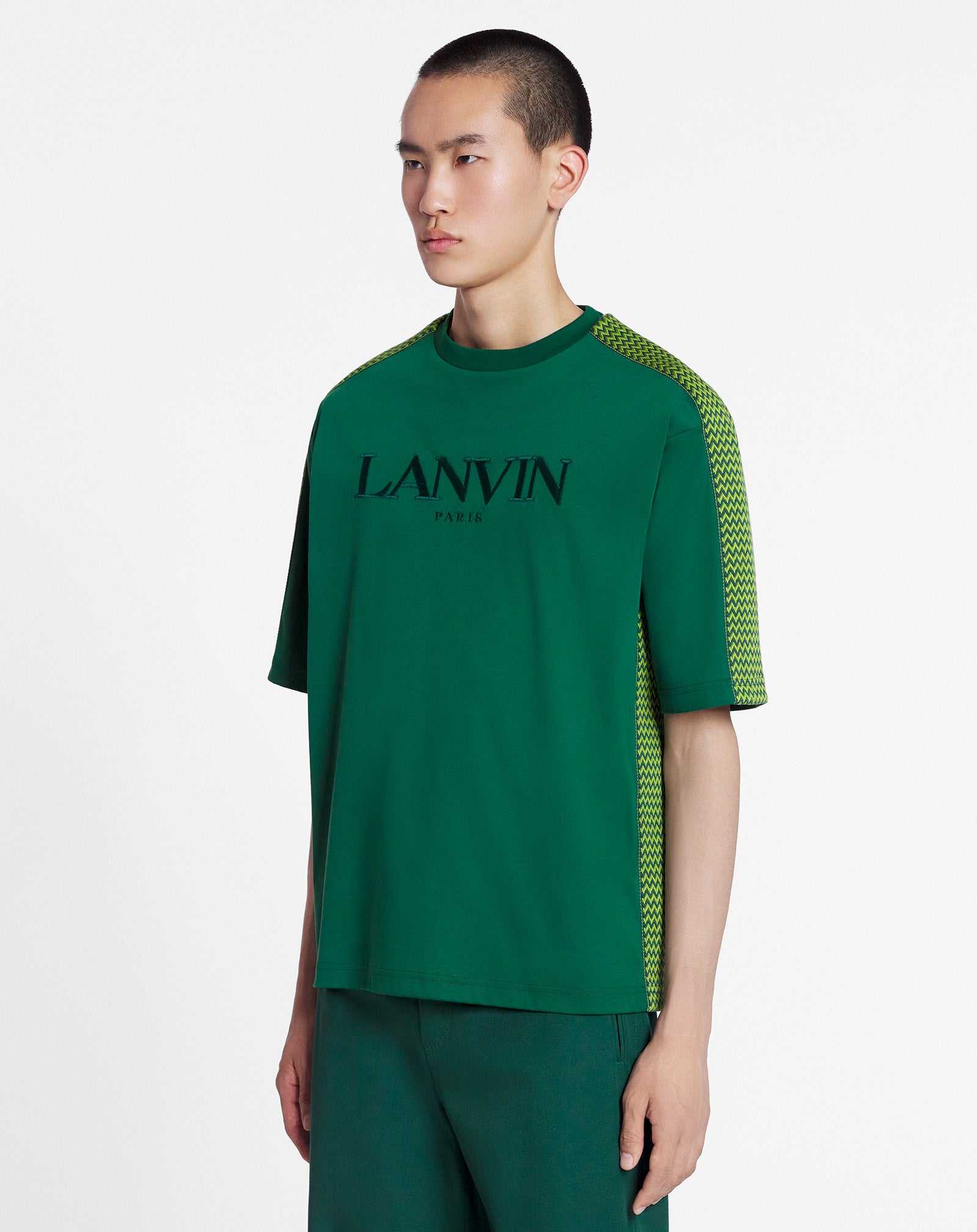 Curb side lanvin embroidered loose-fitting t-shirt
