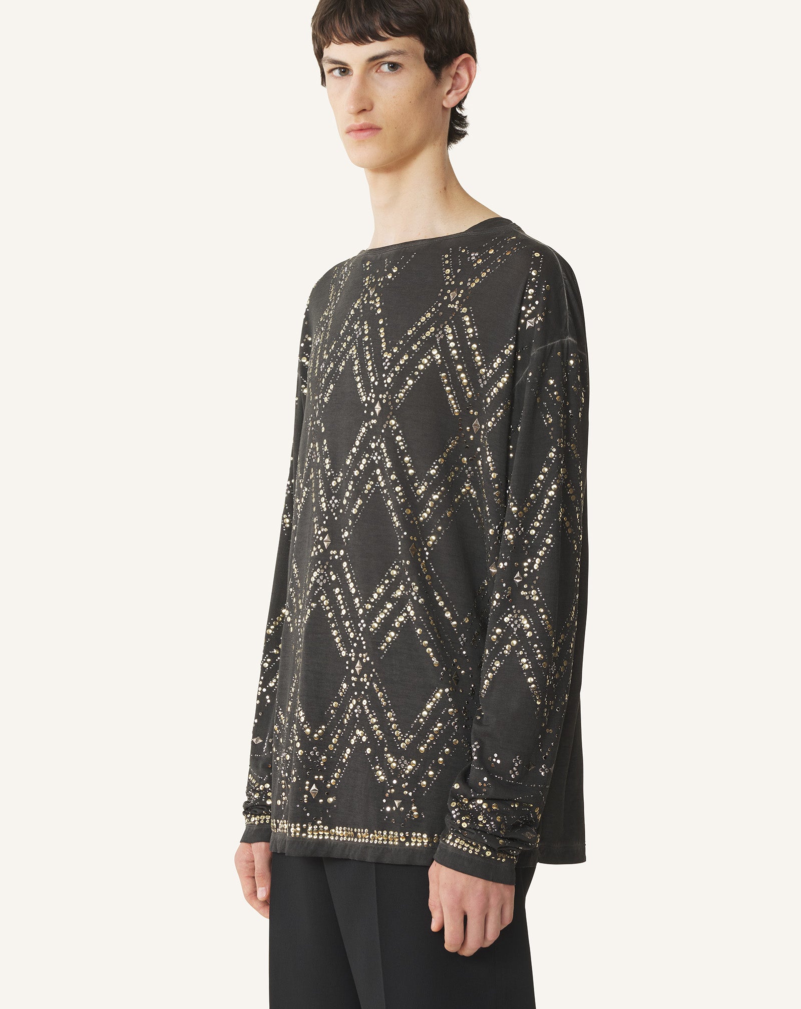 BLACK SEQUIN AND BEAD TOP