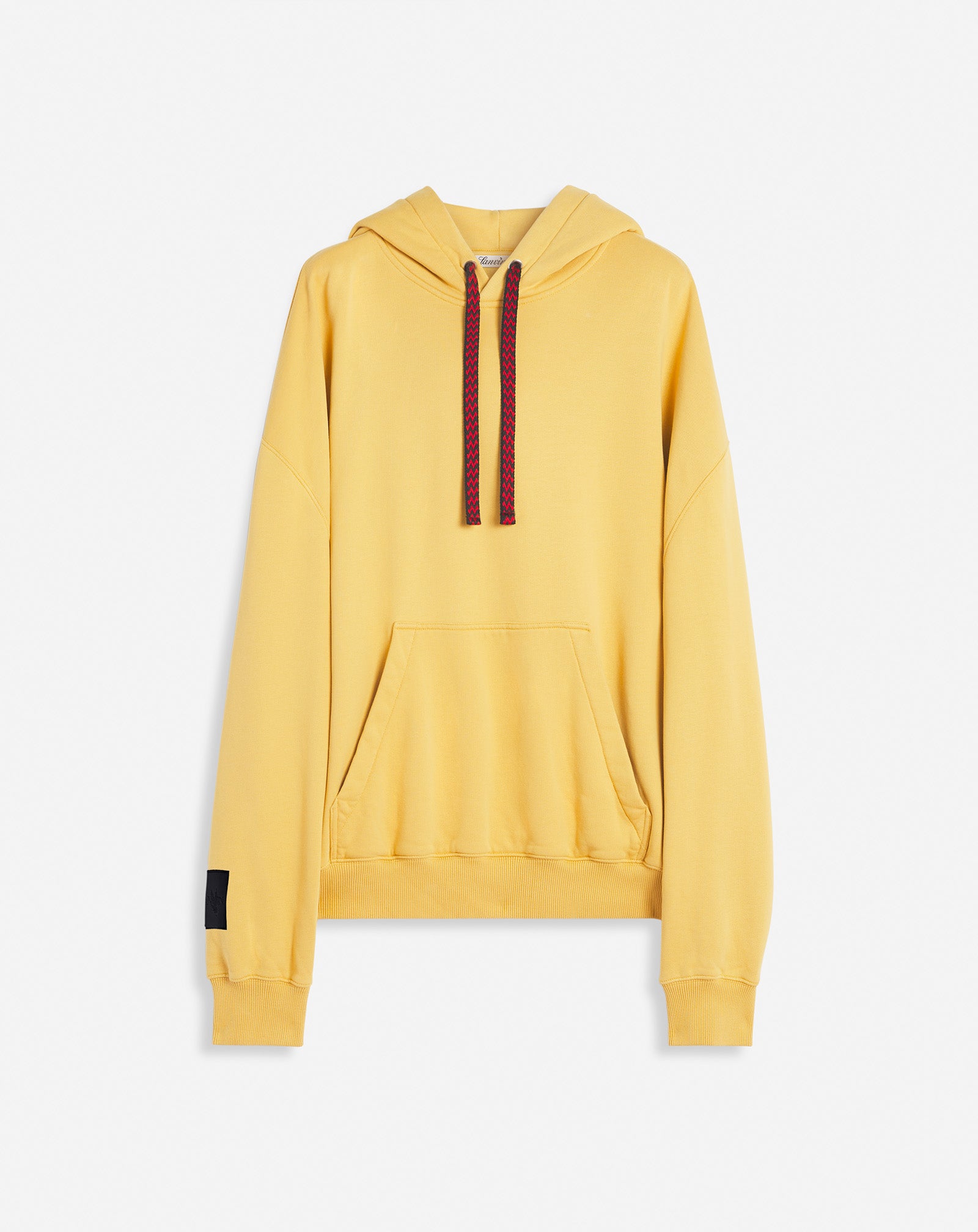 Lanvin logo-embroidered cotton hoodie - Yellow