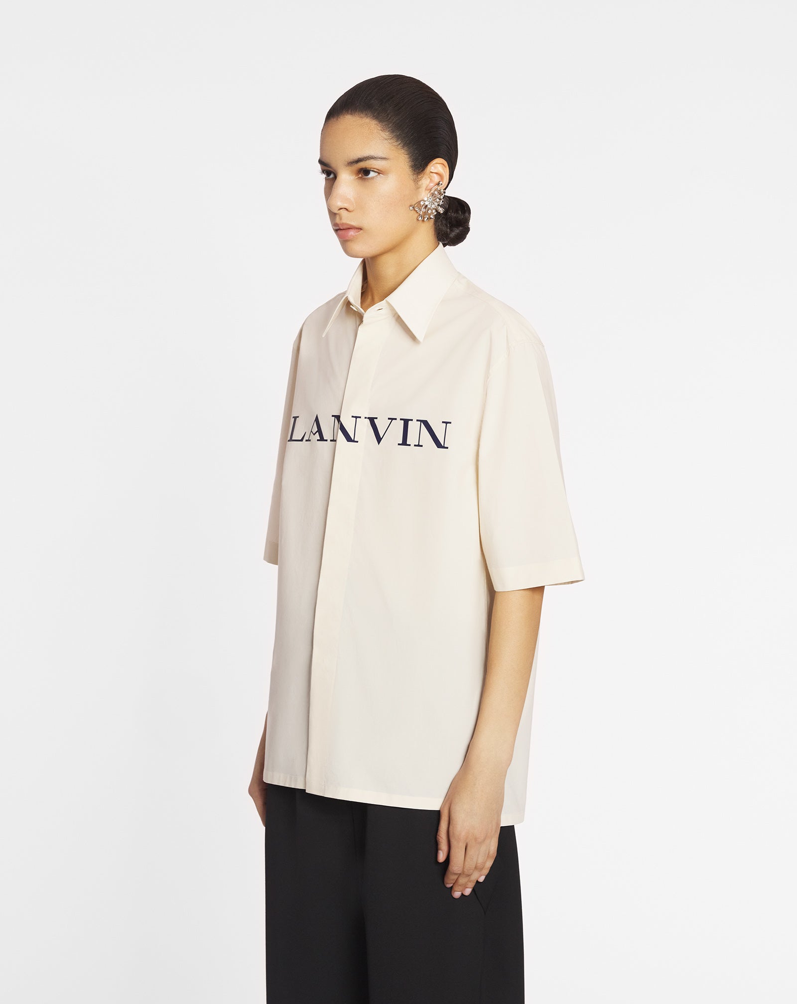 Lanvin Off-White Printed Asymmetric Shirt Lanvin