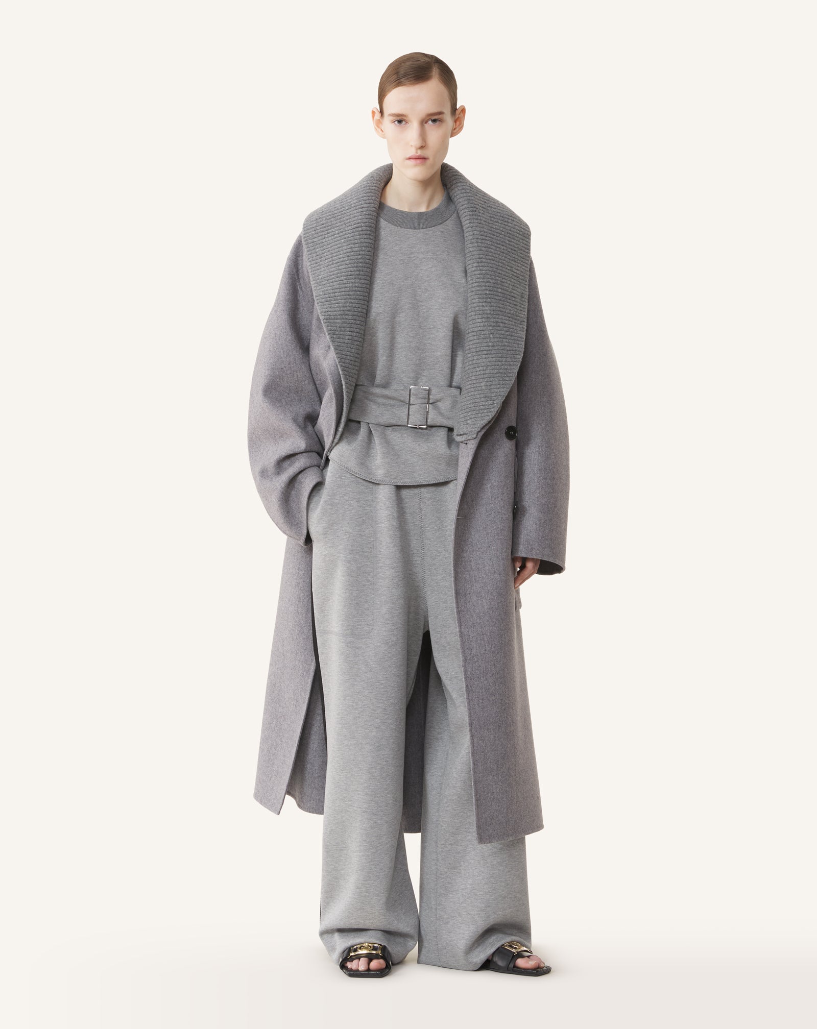 DOUBLE-FACED COAT IN WOOL AND CASHMERE