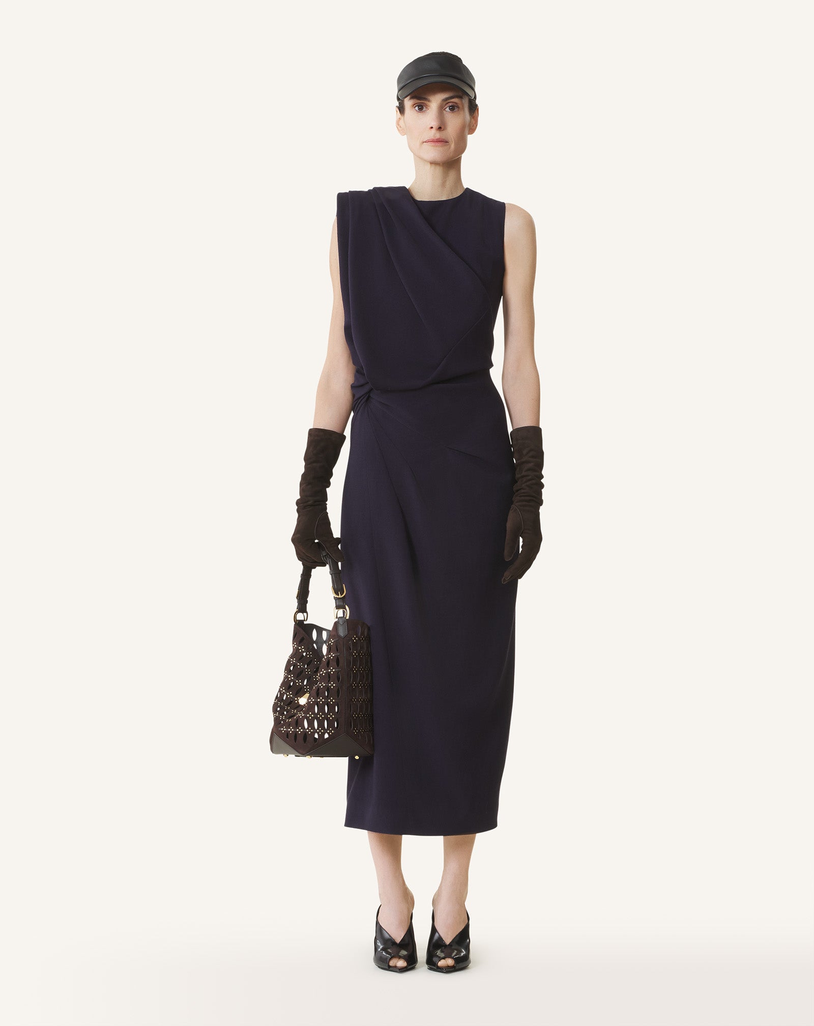 DRAPED SHOULDER DRESS