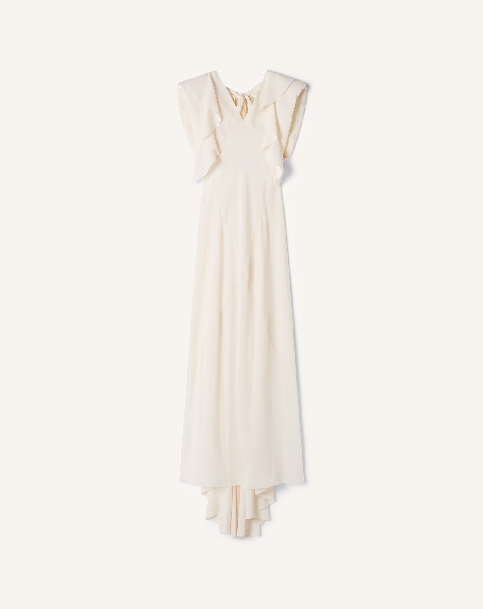 WHITE LONG DRESS IN SILK GEORGETTE