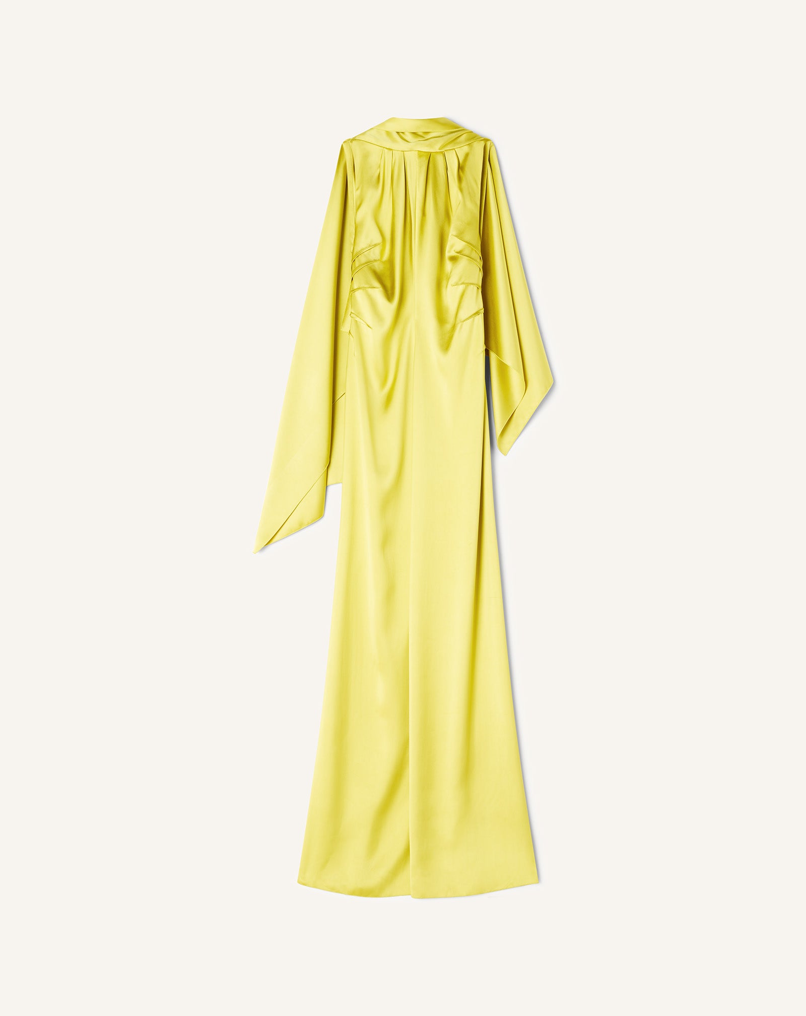 YELLOW LONG SATIN DRESS