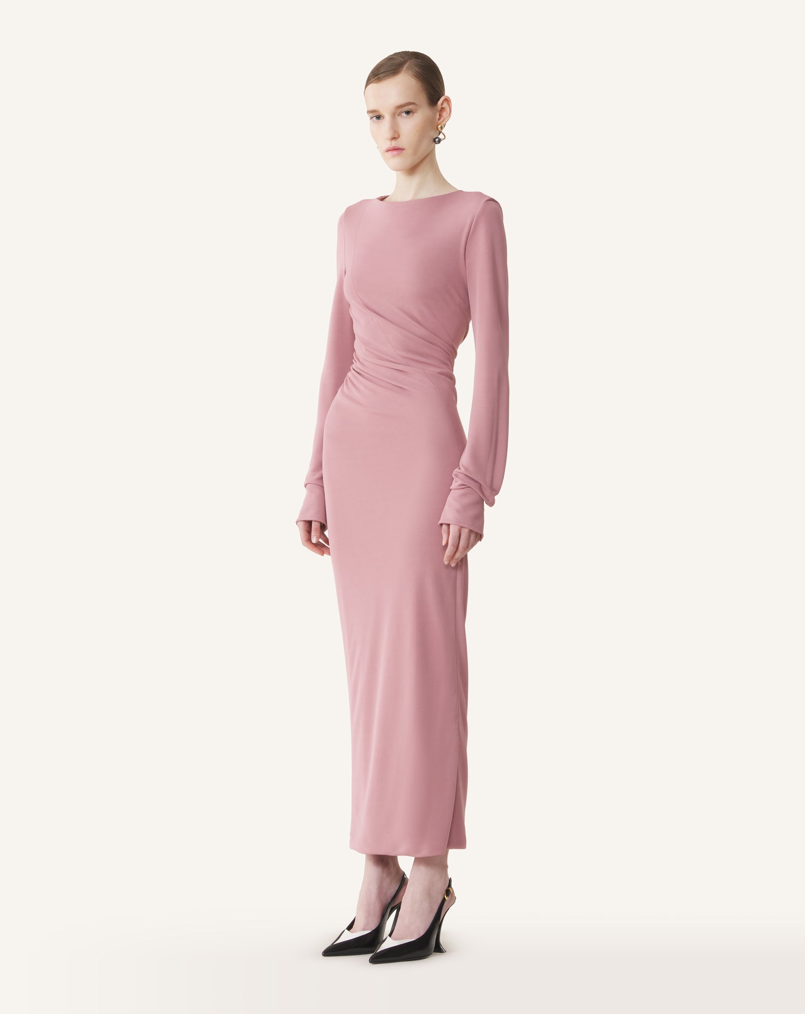 Lanvin Pink Draped Maxi Dress