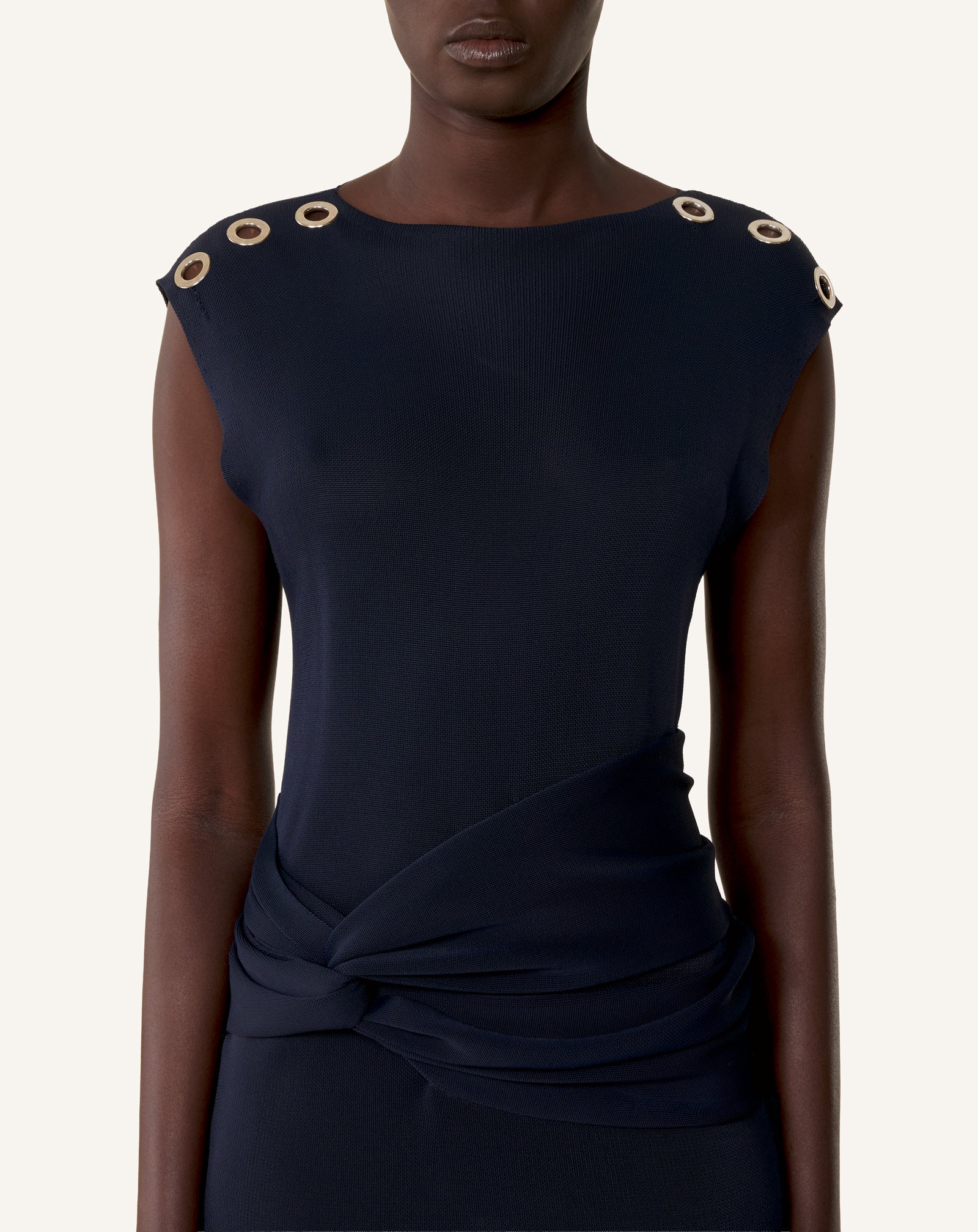 VISCOSE FITTED CHOKER DRESS