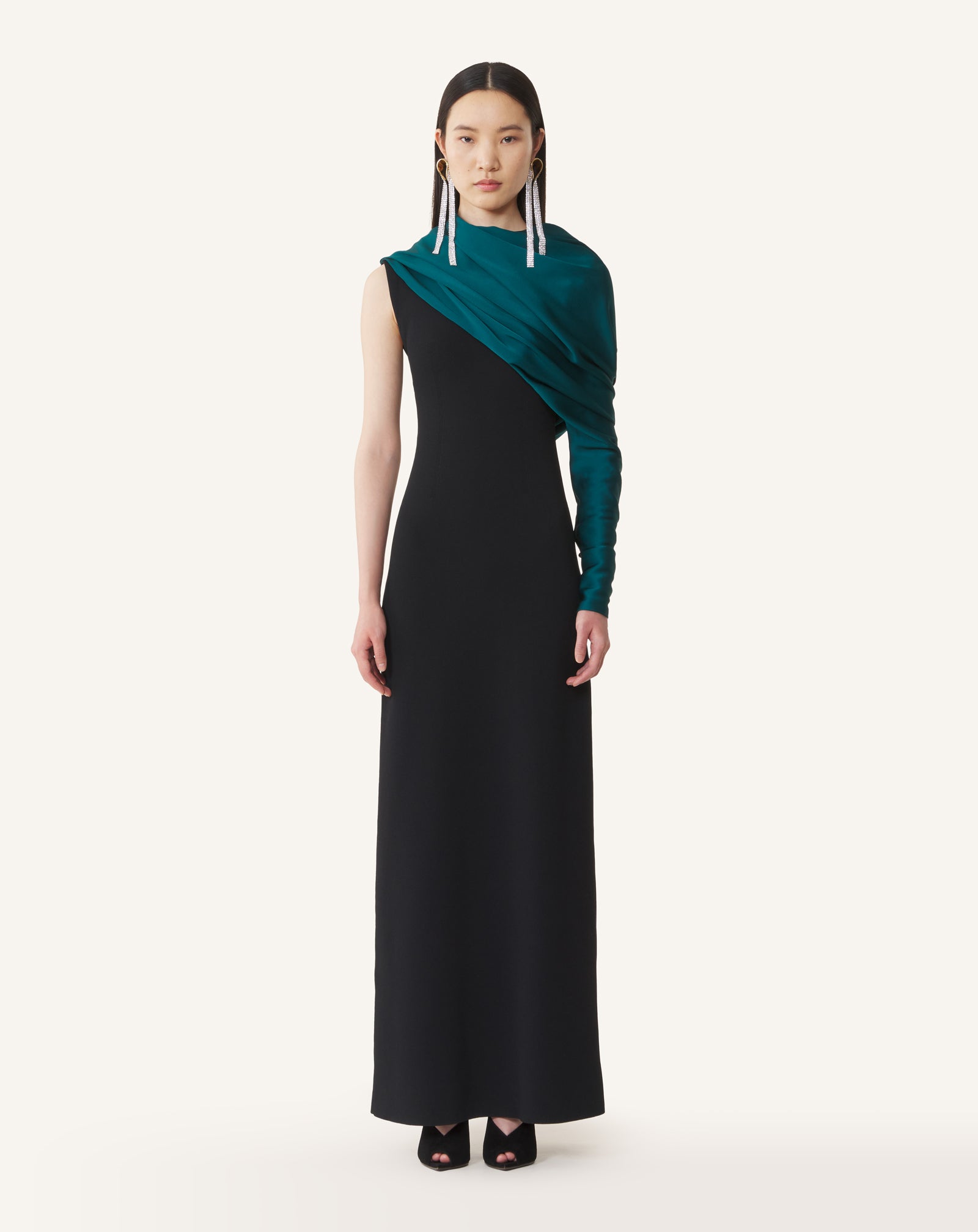 Black Asymmetrical Knit Dress