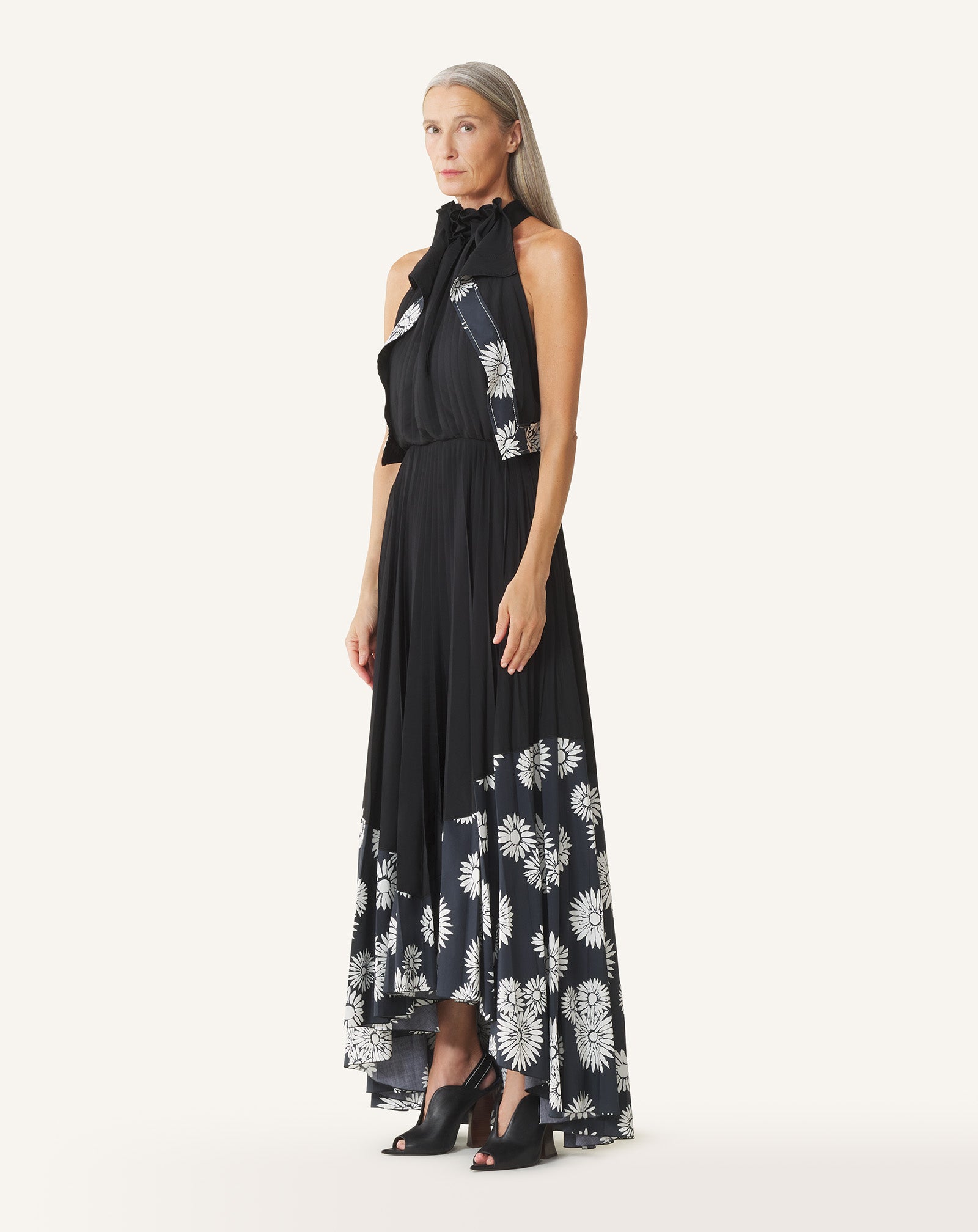 lanvin pleated dress One-shoulder tiered ruffled charmeuse mini dress - blue