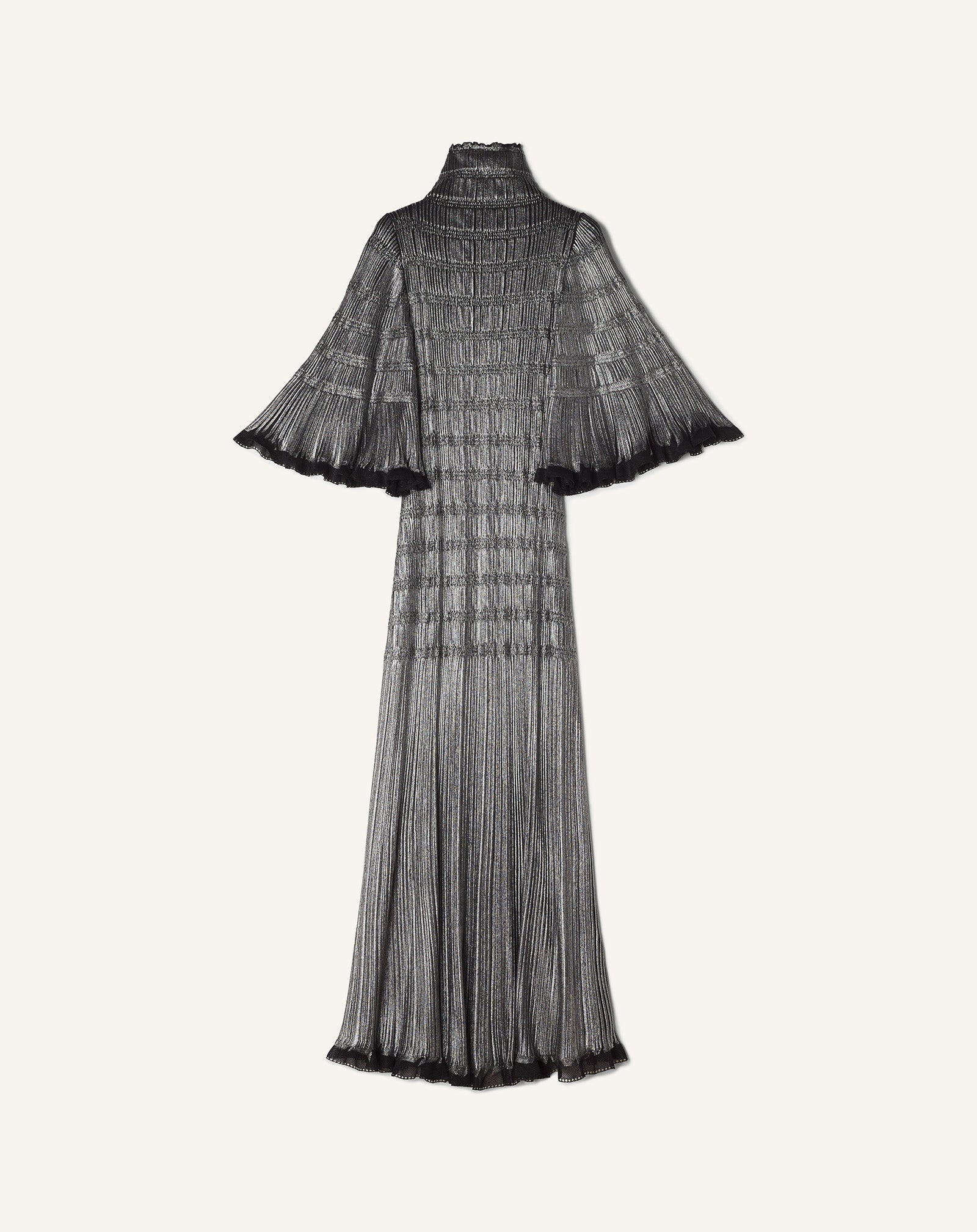 FUNNEL-NECK MIDI DRESS