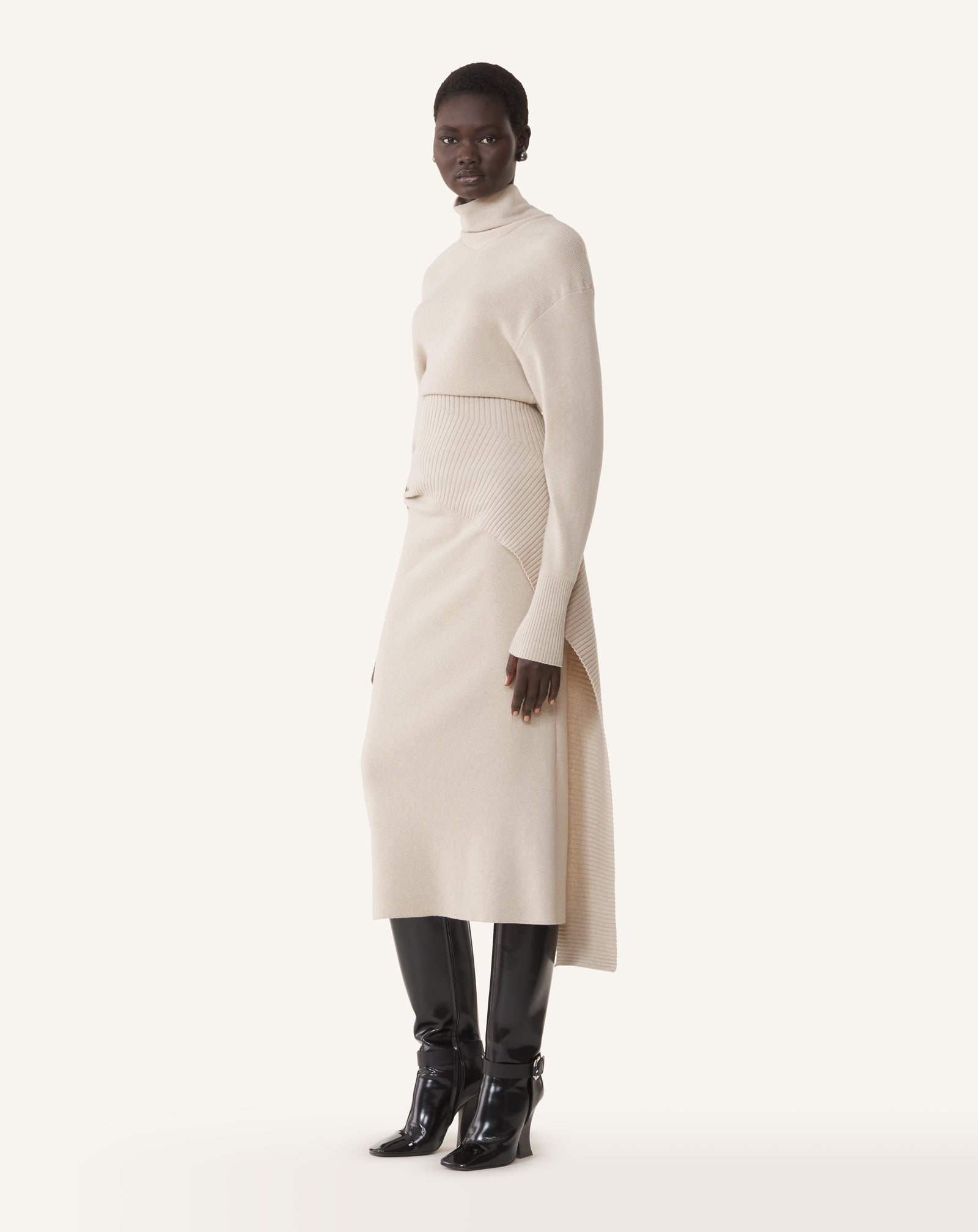 Lanvin - Wool And Cashmere Midi Dress For Women - Moon