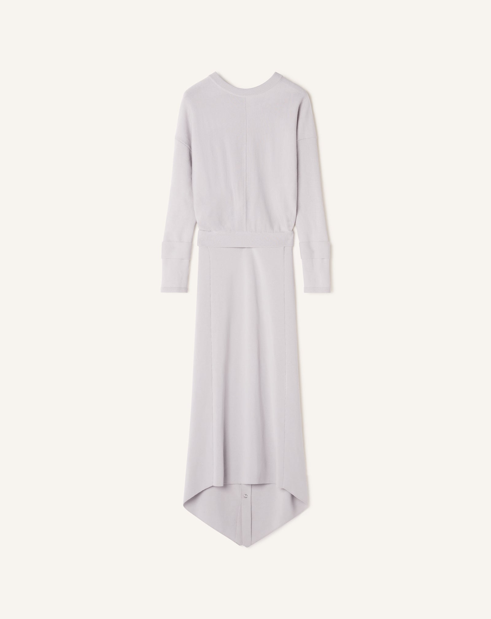 WHITE LONG SILK DRESS WITH BACK TIE