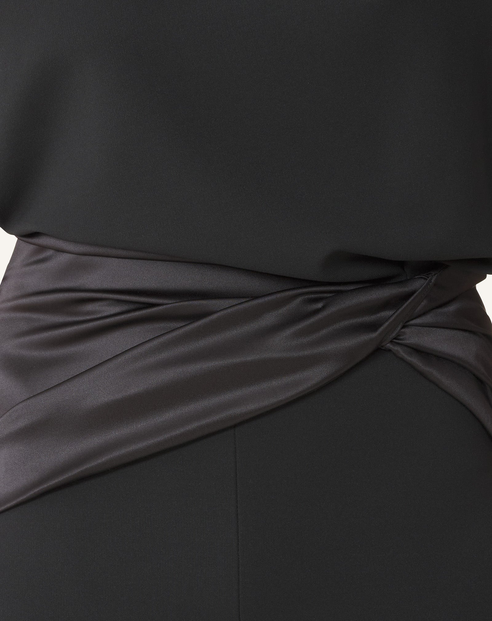 Lanvin - Midi Dress In Jersey And Satin For Women - Black - Size 40 Lanvin - Midi Dress In Jersey And Satin For Women - Black - Size 40