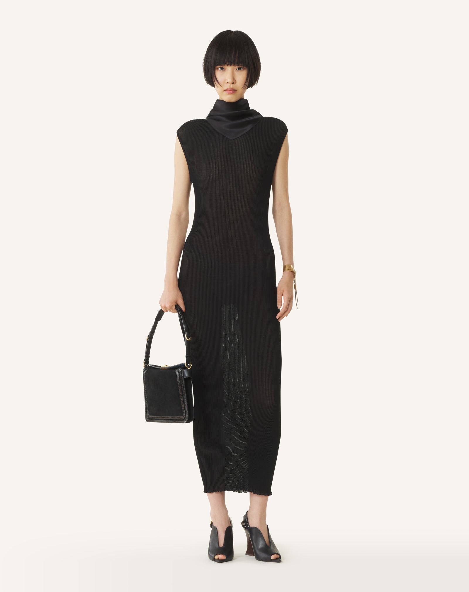 フェティコ STRECH JERSEY DRAPED ブラウス 黒 1 FETICO】STRETCH JERSEY DRAPE BLOUSE - black - | loop