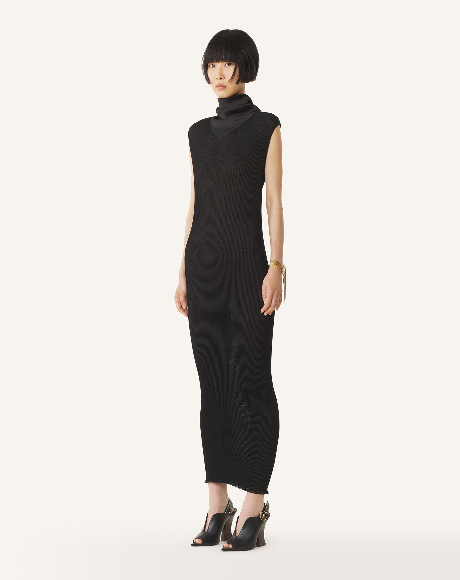 pleated jersey dress Knife-pleated jersey dress black TOTEME