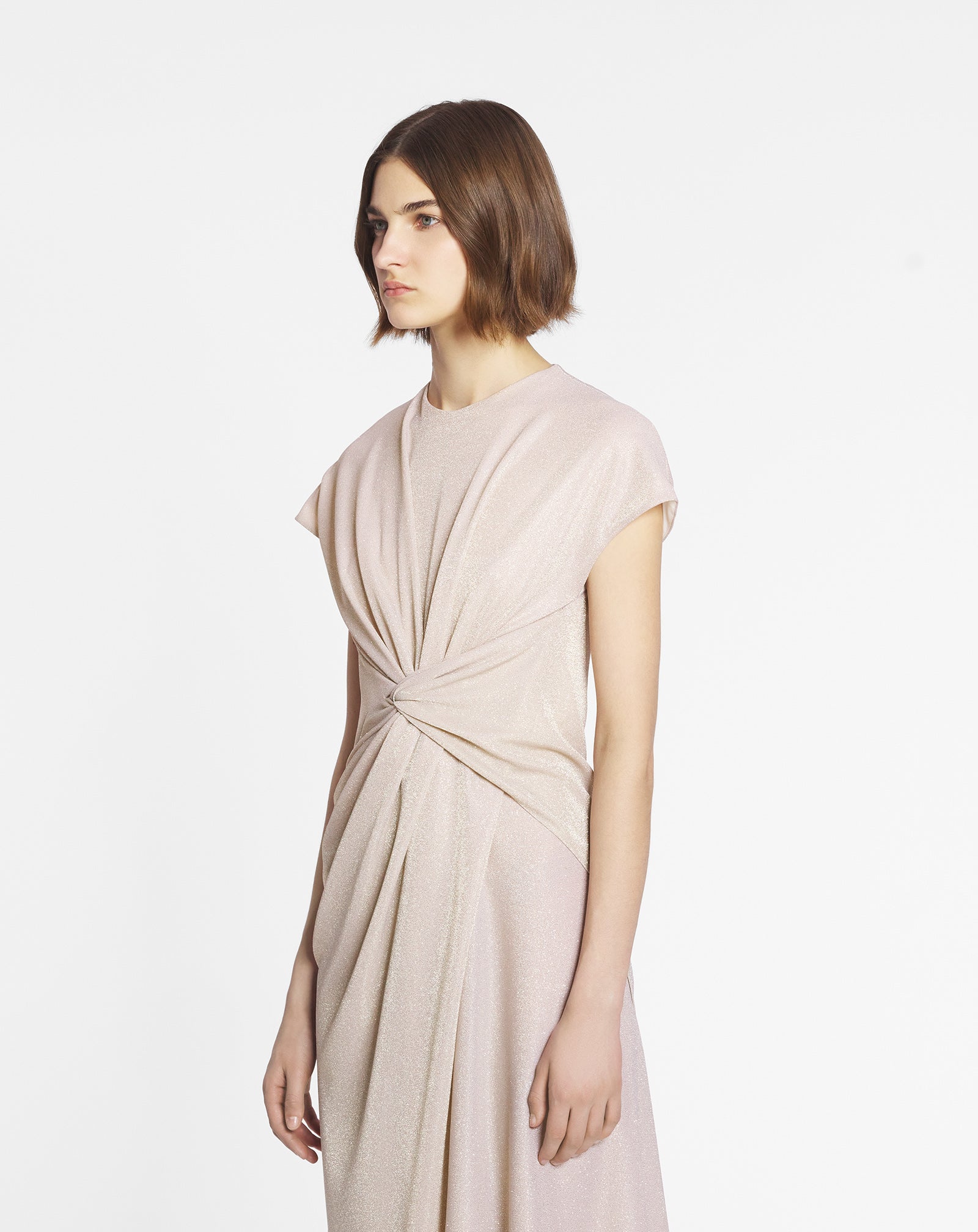 ASYMMETRICAL DRESS IN LUREX