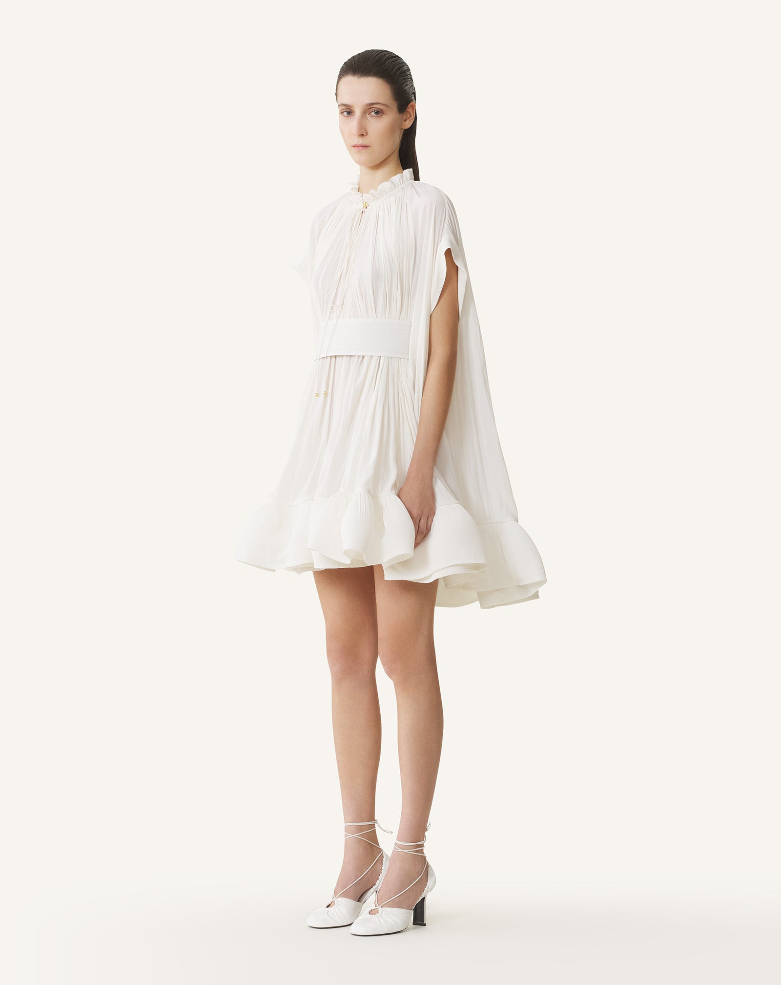 Lanvin - Short Charmeuse Dress For Women - Off White - Size 40 Lanvin - Short Charmeuse Dress For Women - Off White - Size 40