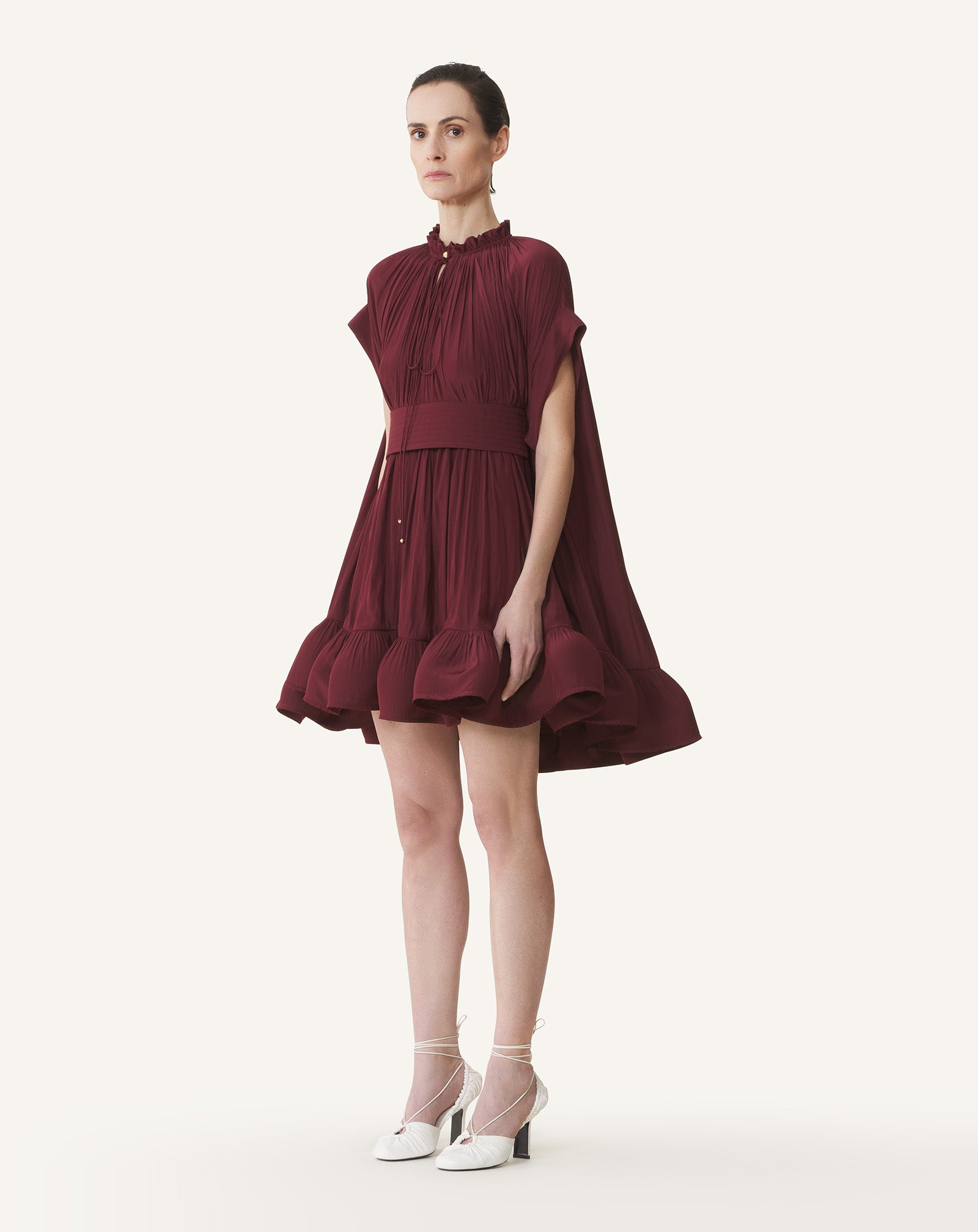 lanvin red dress LANVIN Short Charmeuse Dress