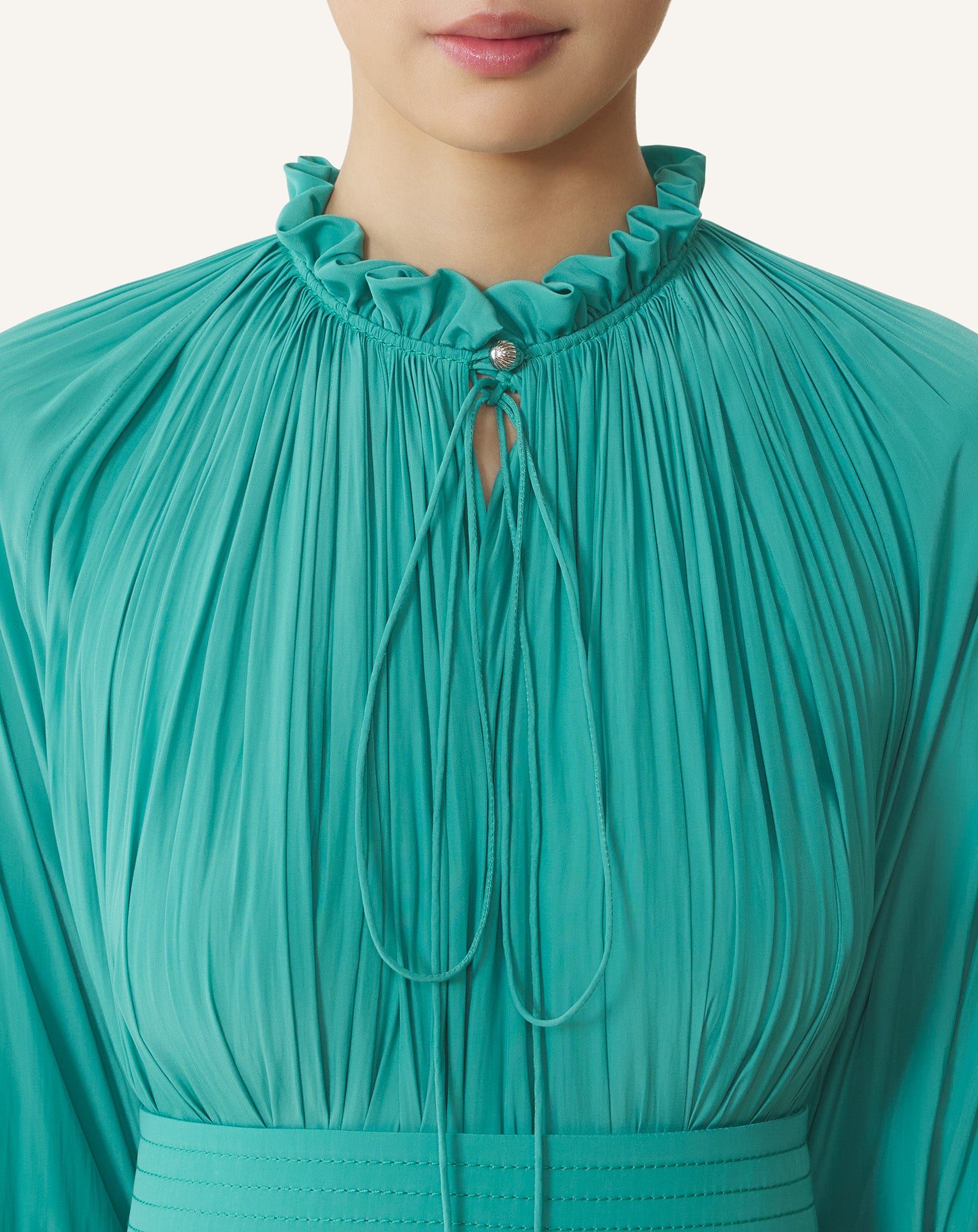 Lanvin - Short Charmeuse Dress For Women - Jade - Size 42 Lanvin - Short Charmeuse Dress For Women - Jade - Size 42