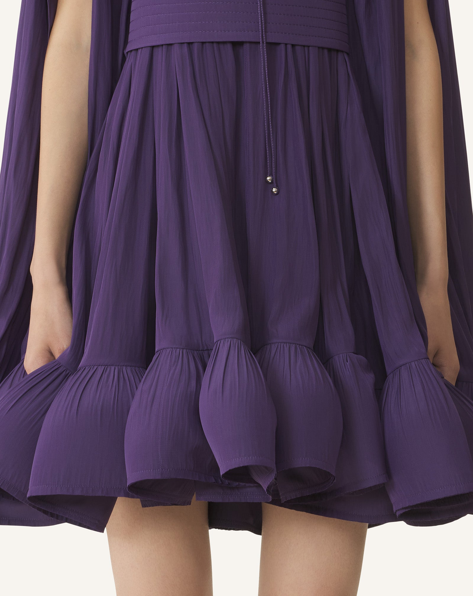 Lanvin - Short Charmeuse Dress For Women - Raisin - Size 42 Lanvin - Short Charmeuse Dress For Women - Raisin - Size 42