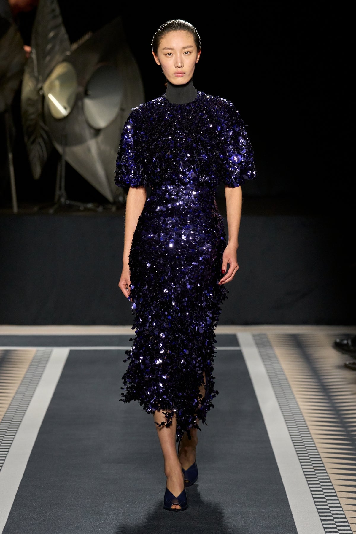 CLAIR DE LUNE -EMBROIDERED MIDI DRESS
