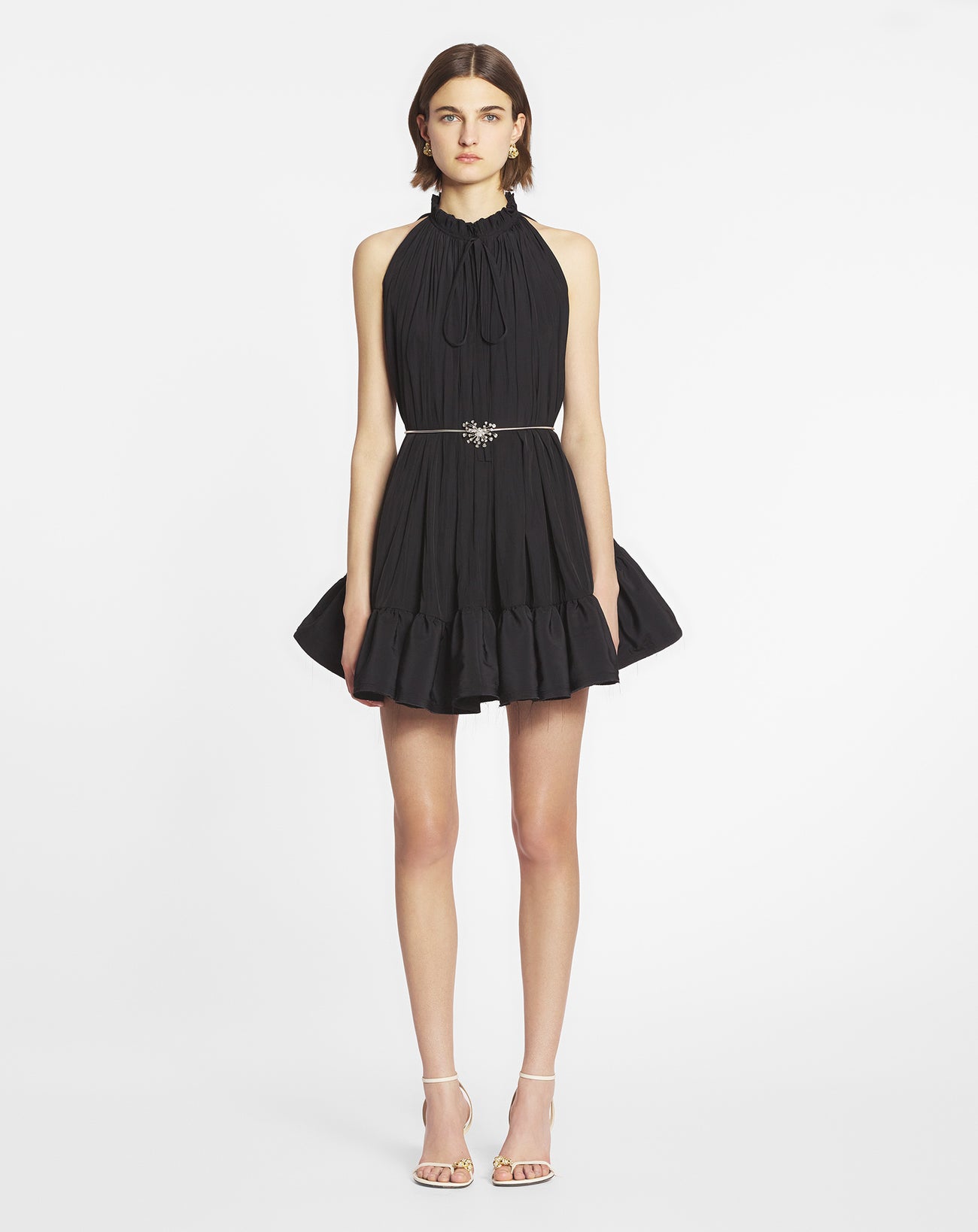 Lanvin short sleeved raw edge jersey dress