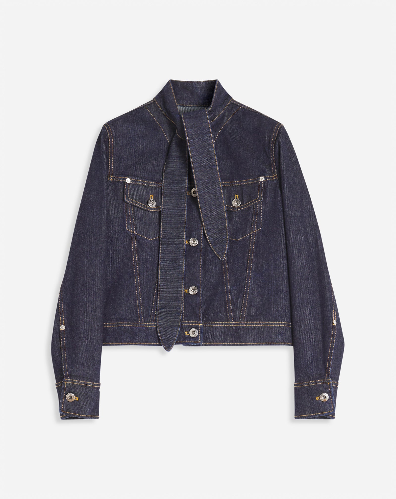 ASCOT COLLAR JACKET IN DENIM RW-JA0022-D021-H242936
