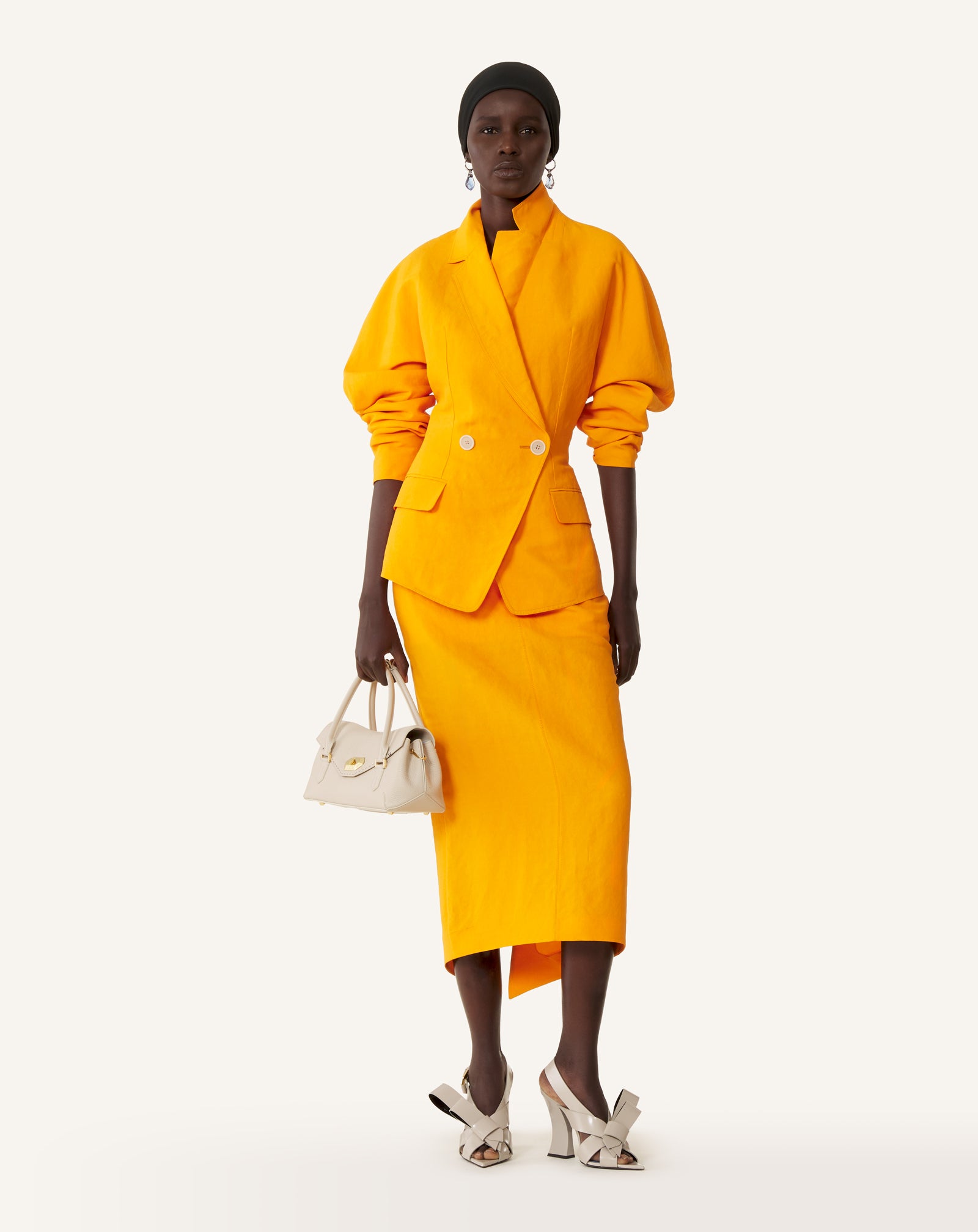 PAPER AND VISCOSE OPEN-BACK JACKET