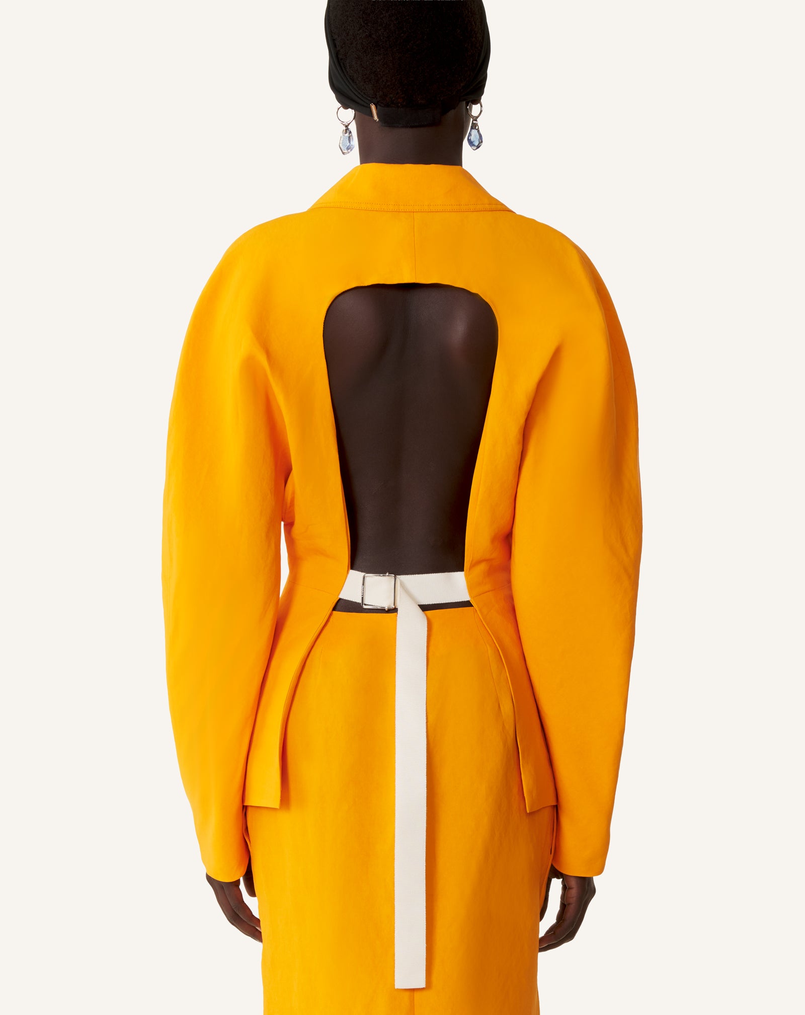 ORANGE PAPER AND VISCOSE OPEN-BACK JACKET