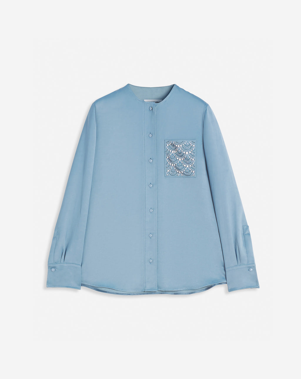 Collarless Shirt With Embroidered Pocket | Lanvin – LANVIN